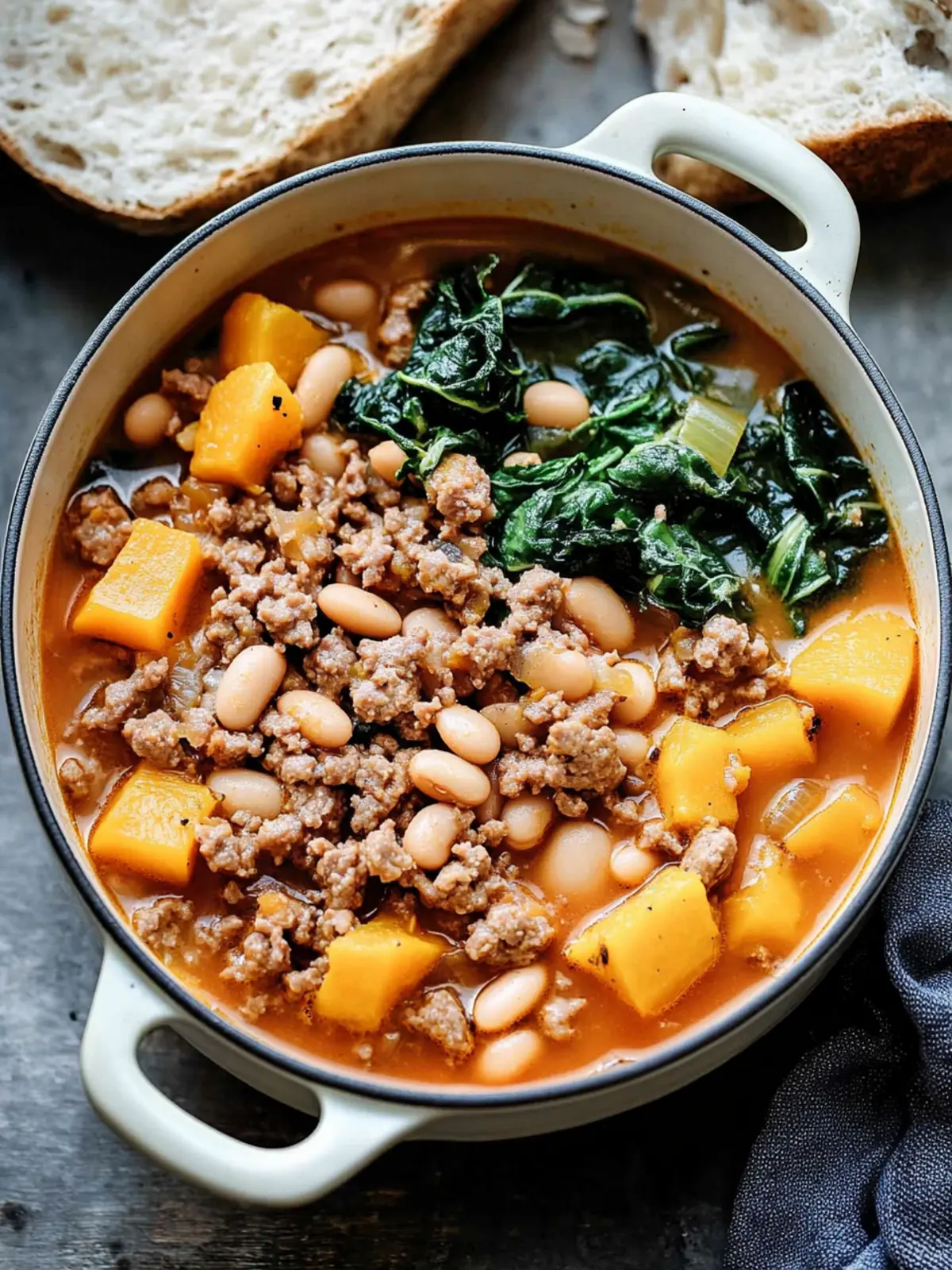 Cozy Butternut Squash & Sausage Soup with White Beans Delight 3 Cozy Butternut Squash & Sausage Soup with White Beans