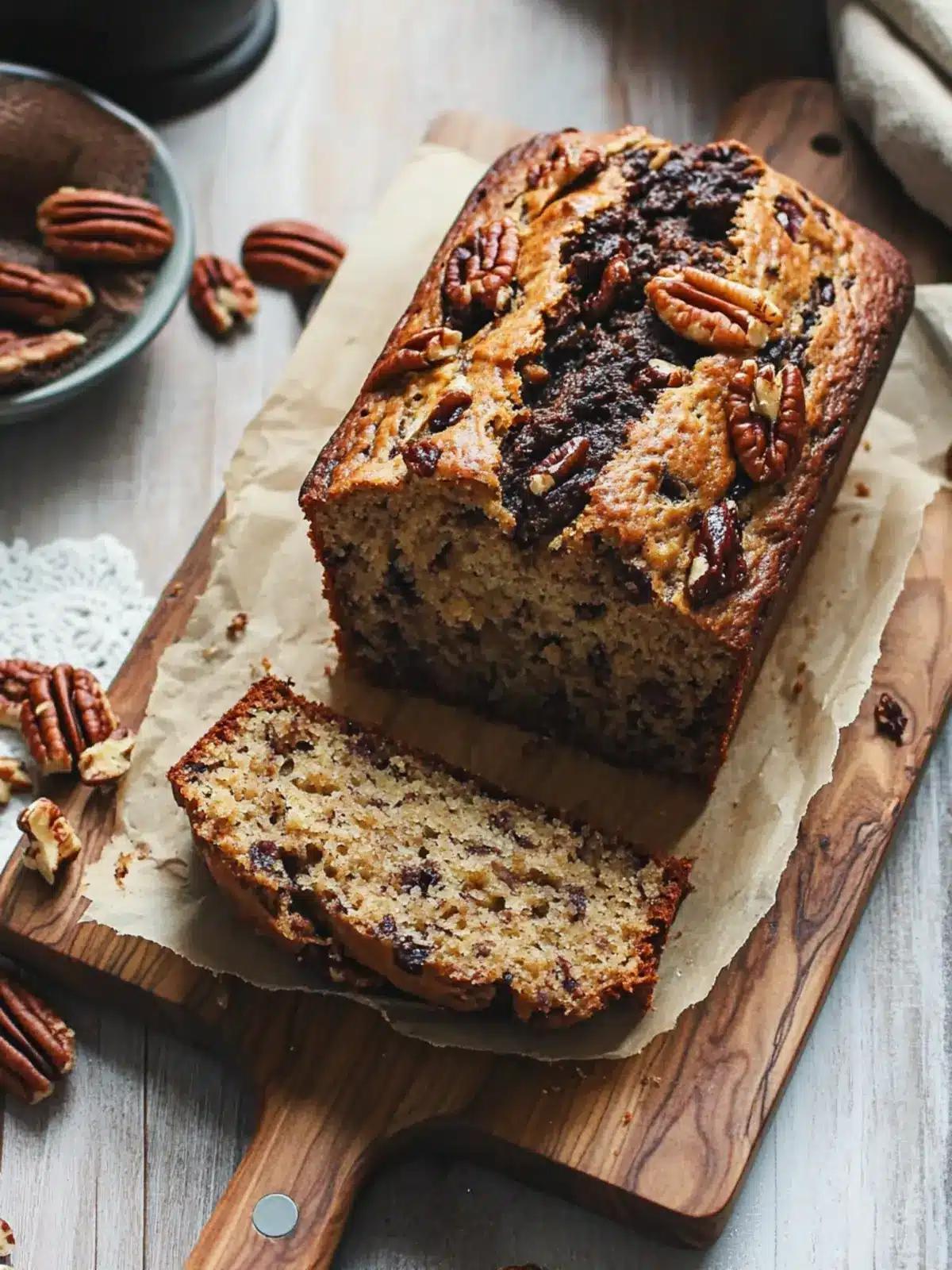 Maple Pecan Banana Bread with Dark Chocolate Love 4 Maple Pecan Banana Bread with Dark Chocolate