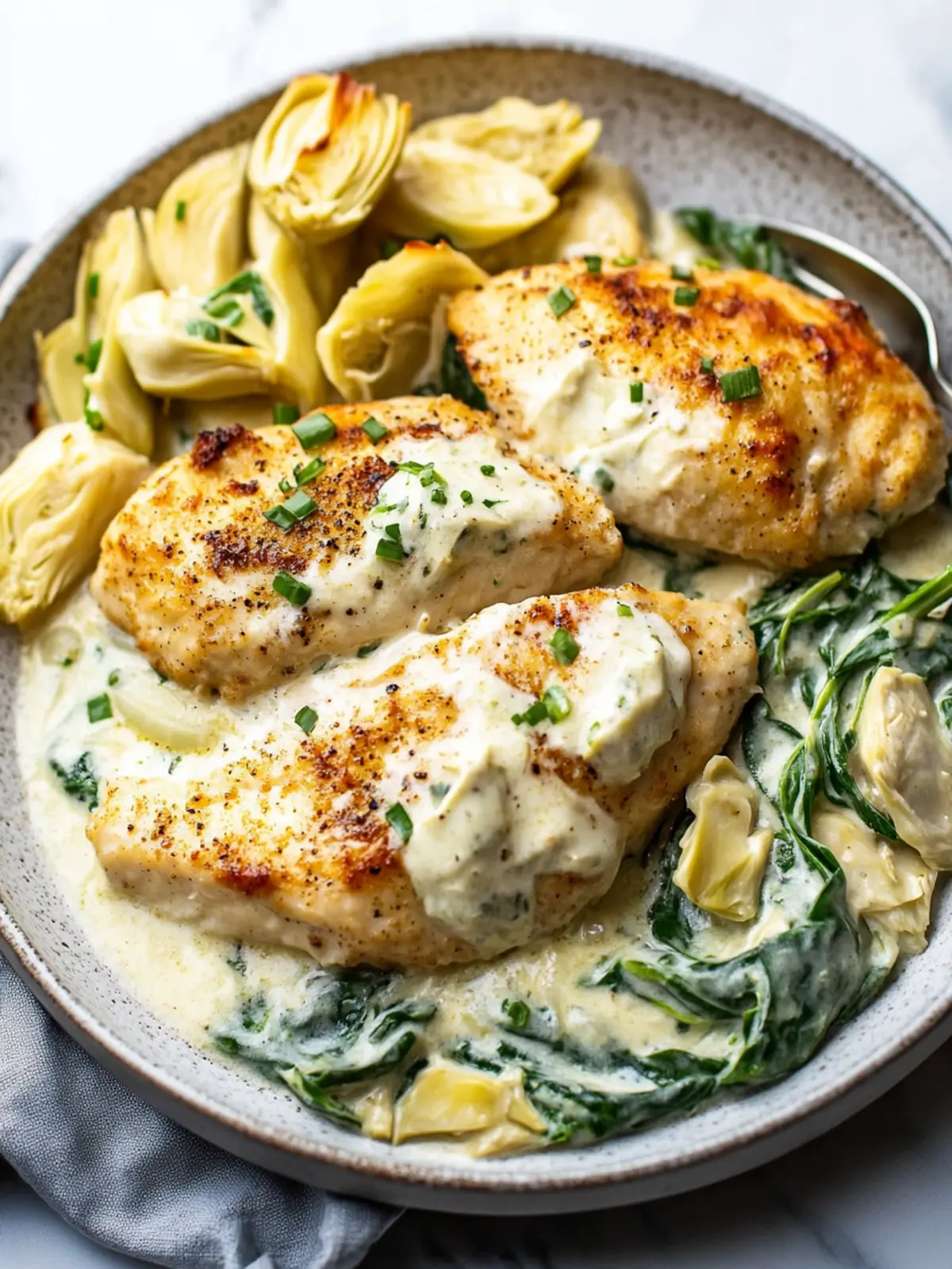 Savory Spinach Artichoke Chicken in 30 Minutes or Less 4 Spinach Artichoke Chicken