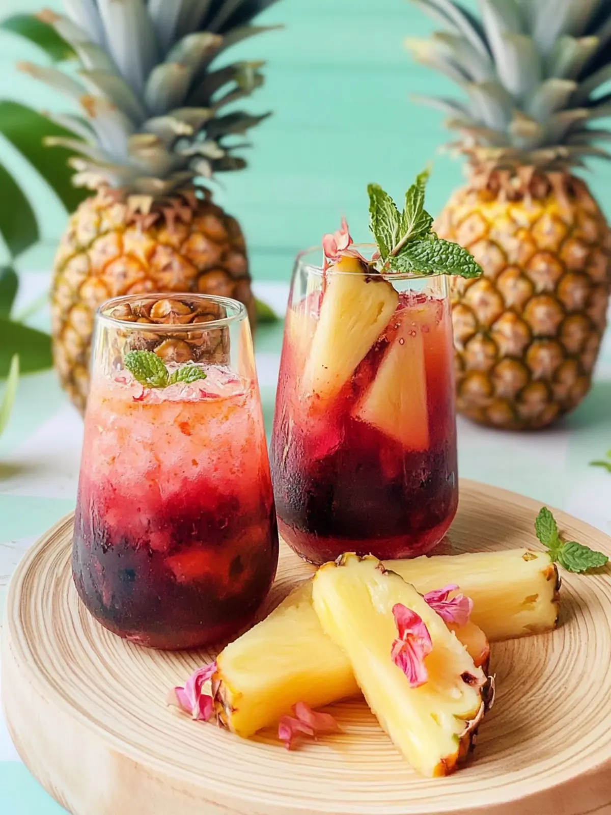 Hibiscus Mint Dunked Pineapple for a Refreshing Summer Treat 2 Hibiscus Mint Dunked Pineapple