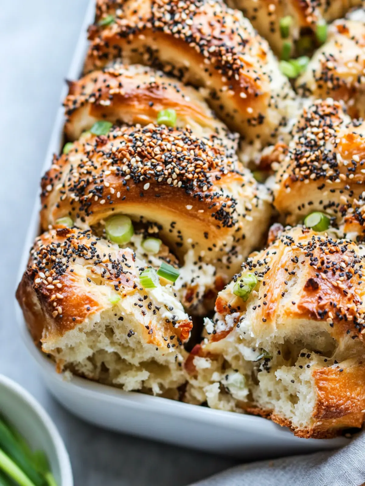 Everything Bagel Scallion Cream Cheese Pull-Apart Bread Bliss 4 Everything Bagel Scallion Cream Cheese Pull-Apart Bread