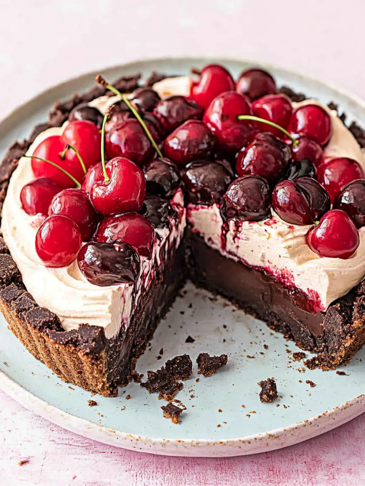 Indulge in Black Forest Chocolate Tart with Fresh Cherries 2 Black Forest Chocolate Tart with Fresh Cherries