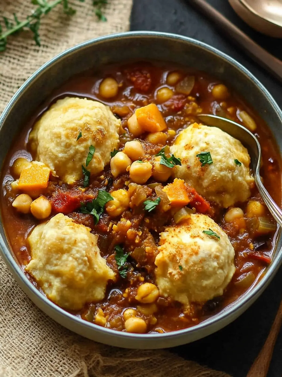 Comforting Eggplant & Chickpea Stew with Cheddar Dumplings 2 Eggplant & Chickpea Stew with Cheddar Dumplings