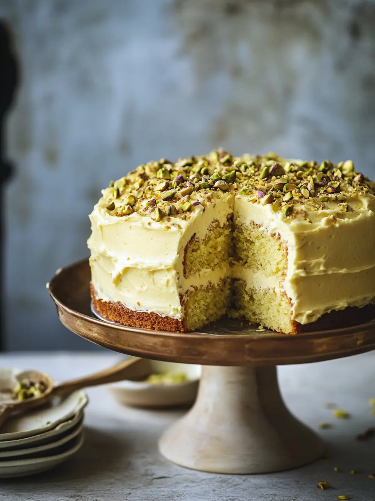Lemon Ricotta Cake with Toasted Pistachio Frosting Recipe 4 Lemon Ricotta Cake with Toasted Pistachio Frosting