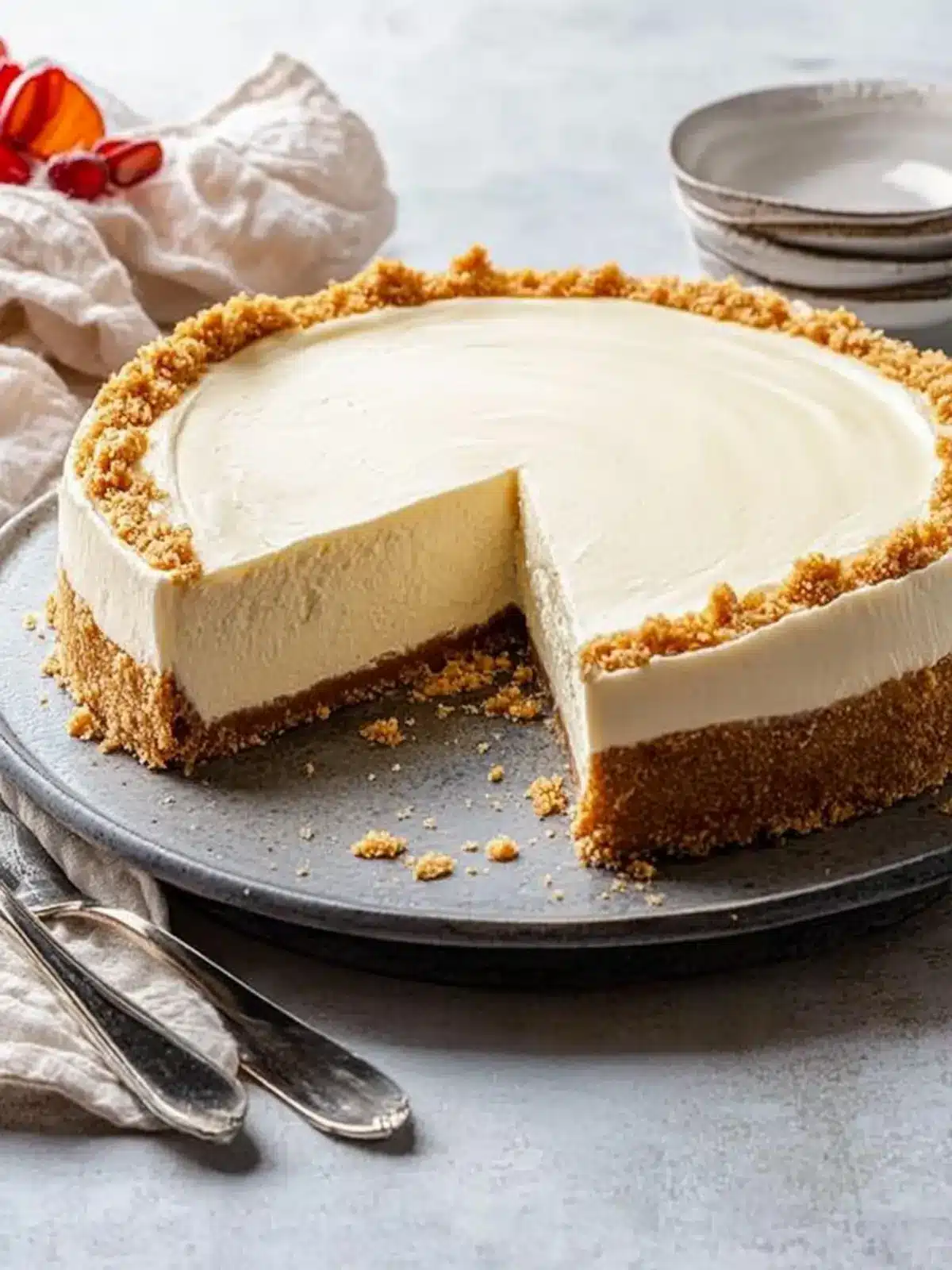 Luscious Ricotta Cheesecake with Zwieback Crust Magic 4 Ricotta Cheesecake