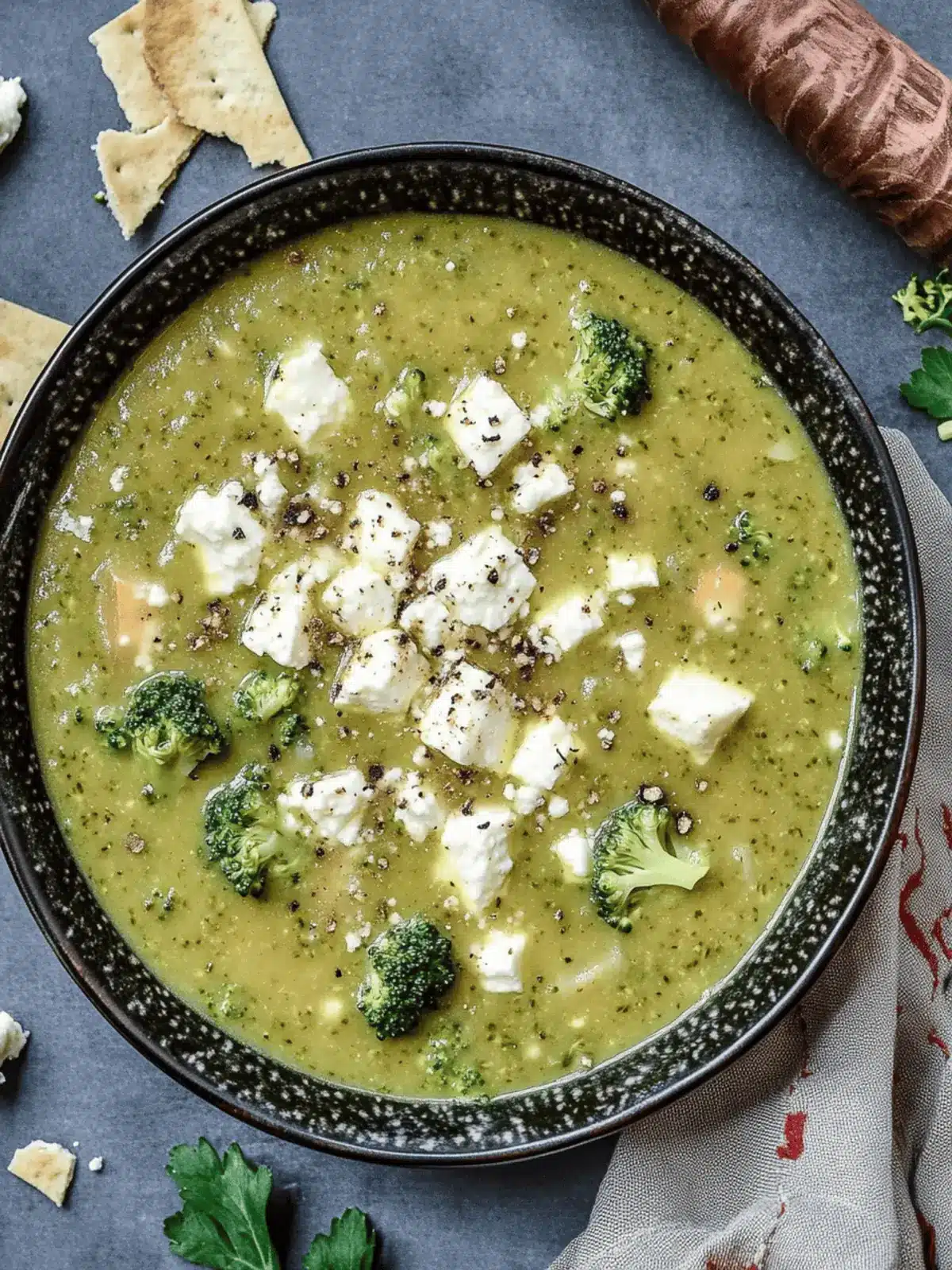 Savory Broccoli Feta Soup That's Perfect for Cozy Nights 2 Broccoli Feta Soup