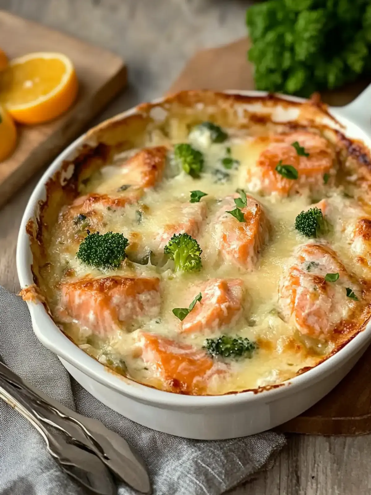 Melt-in-Your-Mouth Salmon Gratin with Broccoli Delight 2 Salmon Gratin