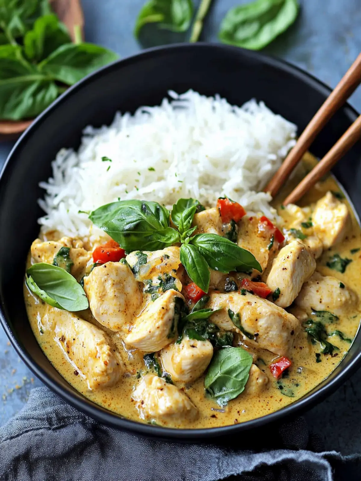 Delicious Basil Chicken with Coconut Curry Sauce Made Easy 2 Basil Chicken with Coconut Curry Sauce
