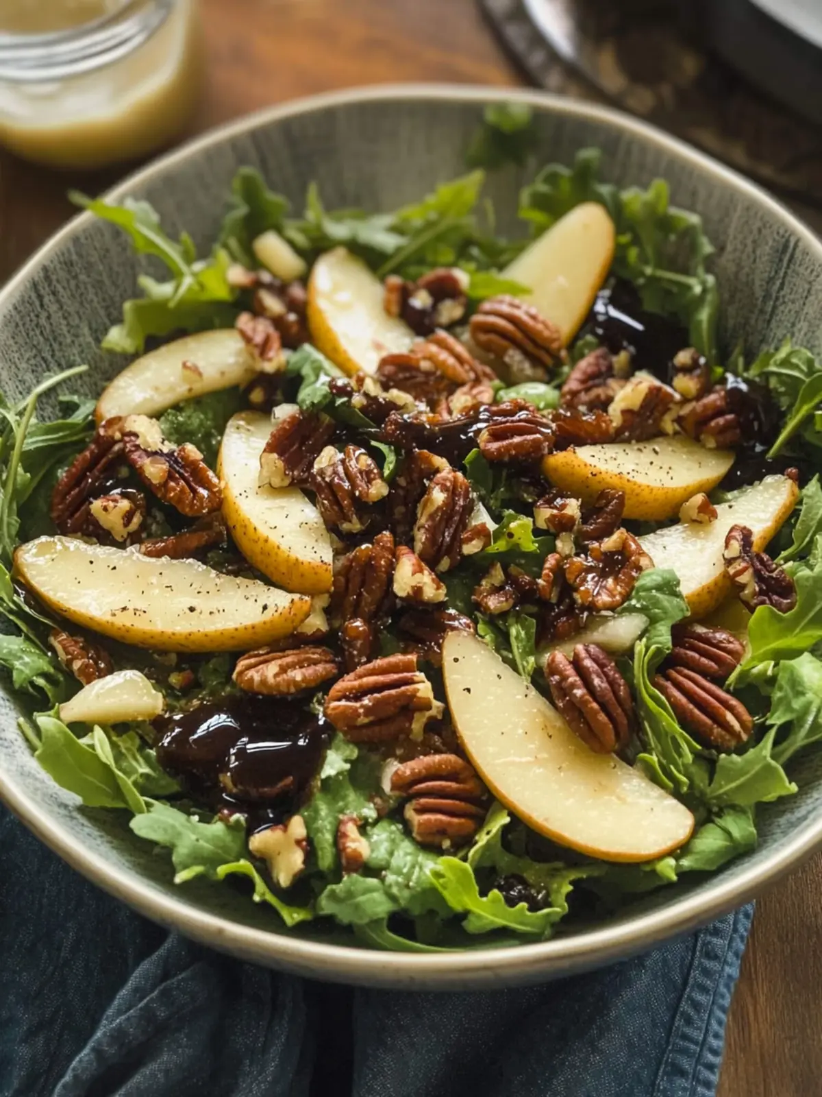 Pear and Candied Pecan Salad with Balsamic Vinaigrette Bliss 4 Pear and Candied Pecan Salad With Balsamic Vinaigrette