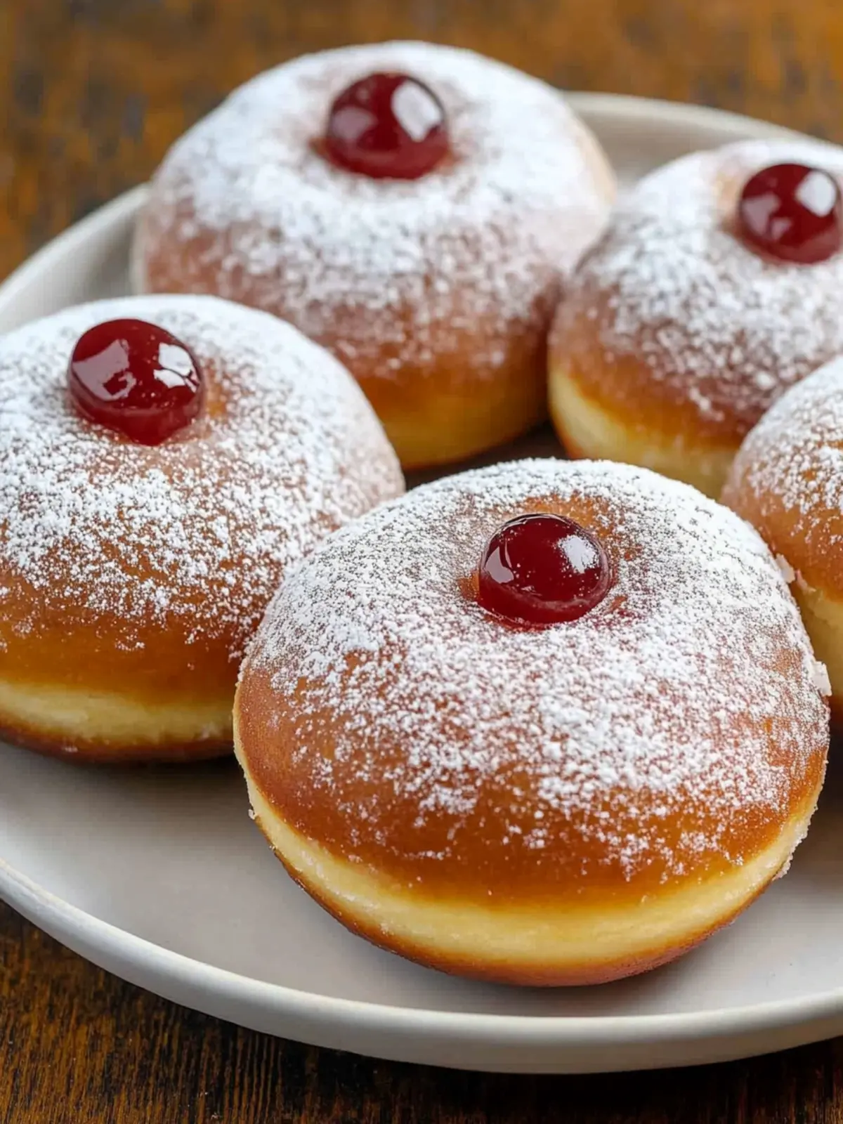 Vegan Sufganiyot: Irresistible Hanukkah Jelly Donuts to Make 4 Vegan Sufganiyot (Hanukkah Jelly Donuts)