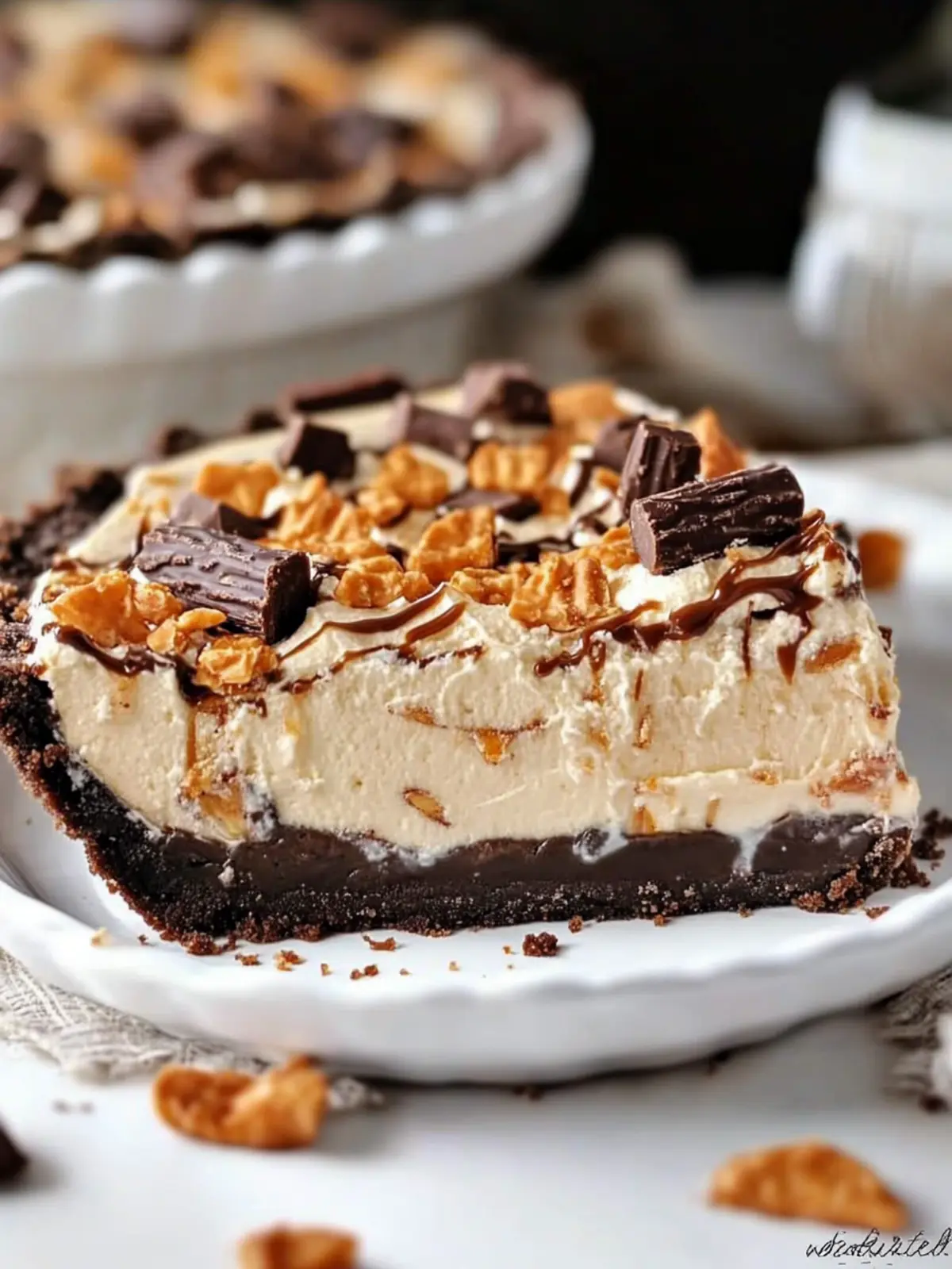 Buttery Bliss: Butterfinger Peanut Butter Fudge Dream Pie 2 Butterfinger Peanut Butter Fudge Dream Pie