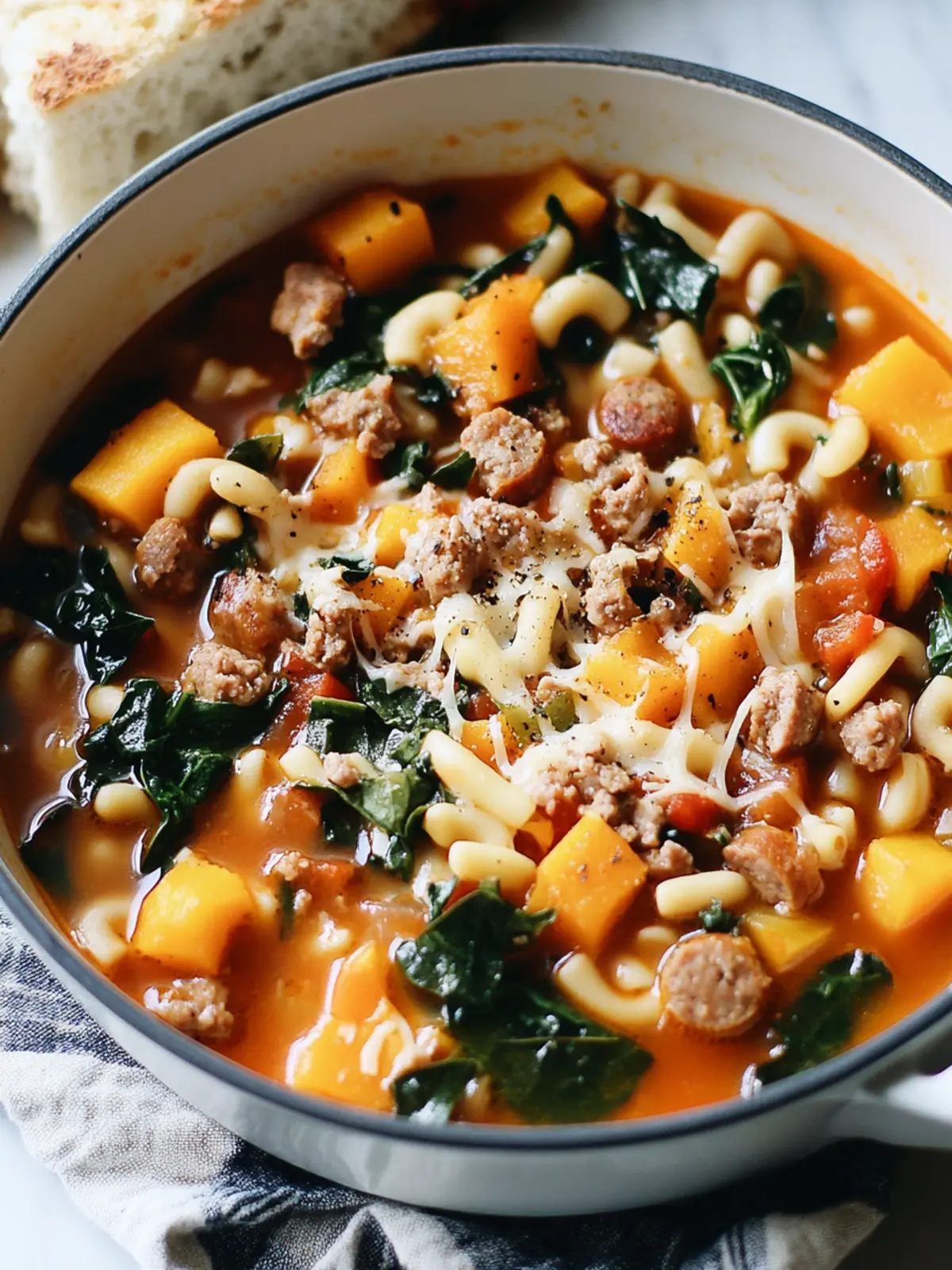Hearty Fall Minestrone Soup with Italian Sausage & Squash Delight 4 Hearty Fall Minestrone Soup with Italian Sausage and Butternut Squash