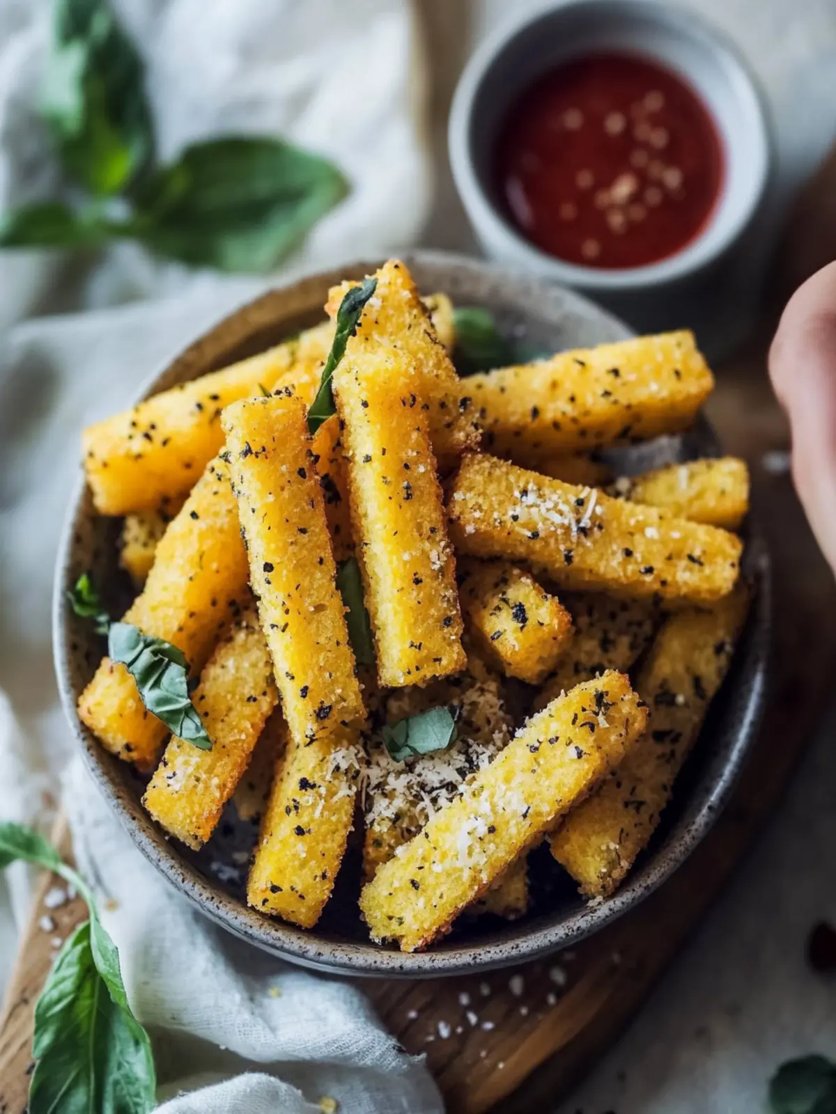 Vegan Parmesan and Herb Polenta Fries: Crispy Home Cooking Bliss 3 Vegan Parmesan and Herb Polenta Fries