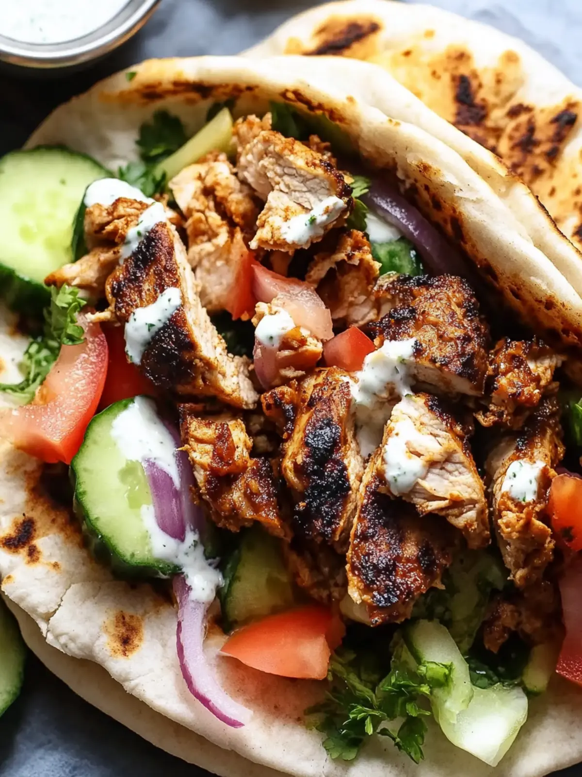 Savory Chicken Shawarma with Creamy Garlic Sauce Delight 3 Chicken Shawarma