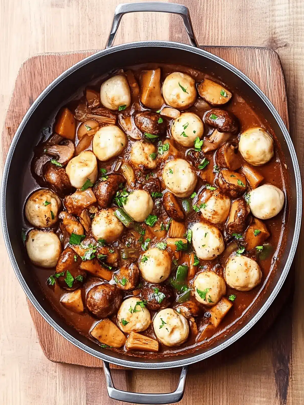 Hearty Mushroom Stew with Tofu & Dumplings for Comfort Nights 2 Mushroom stew