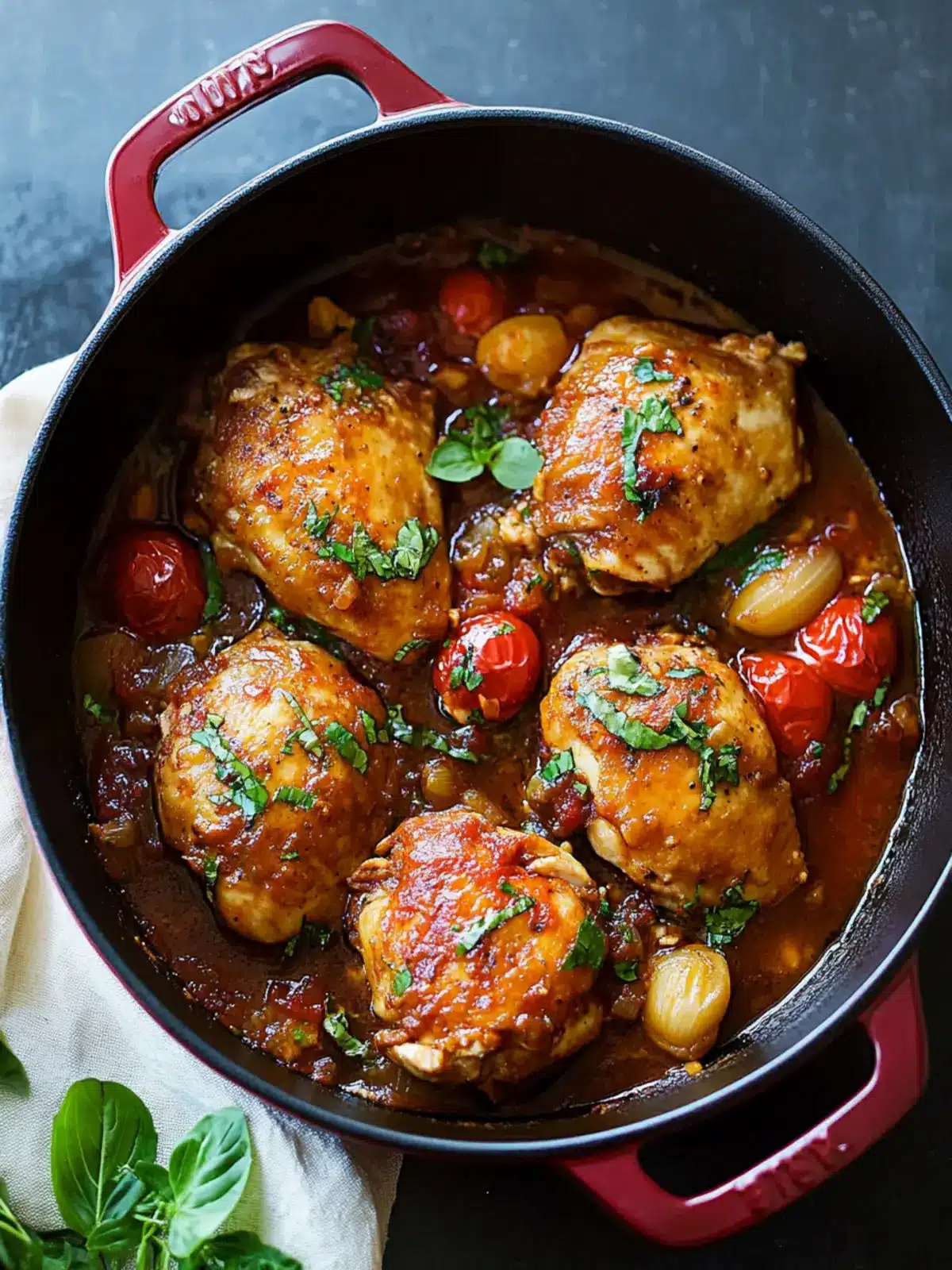 Savory Italian Braised Chicken with Tomato and Basil Delight 4 Italian Braised Chicken