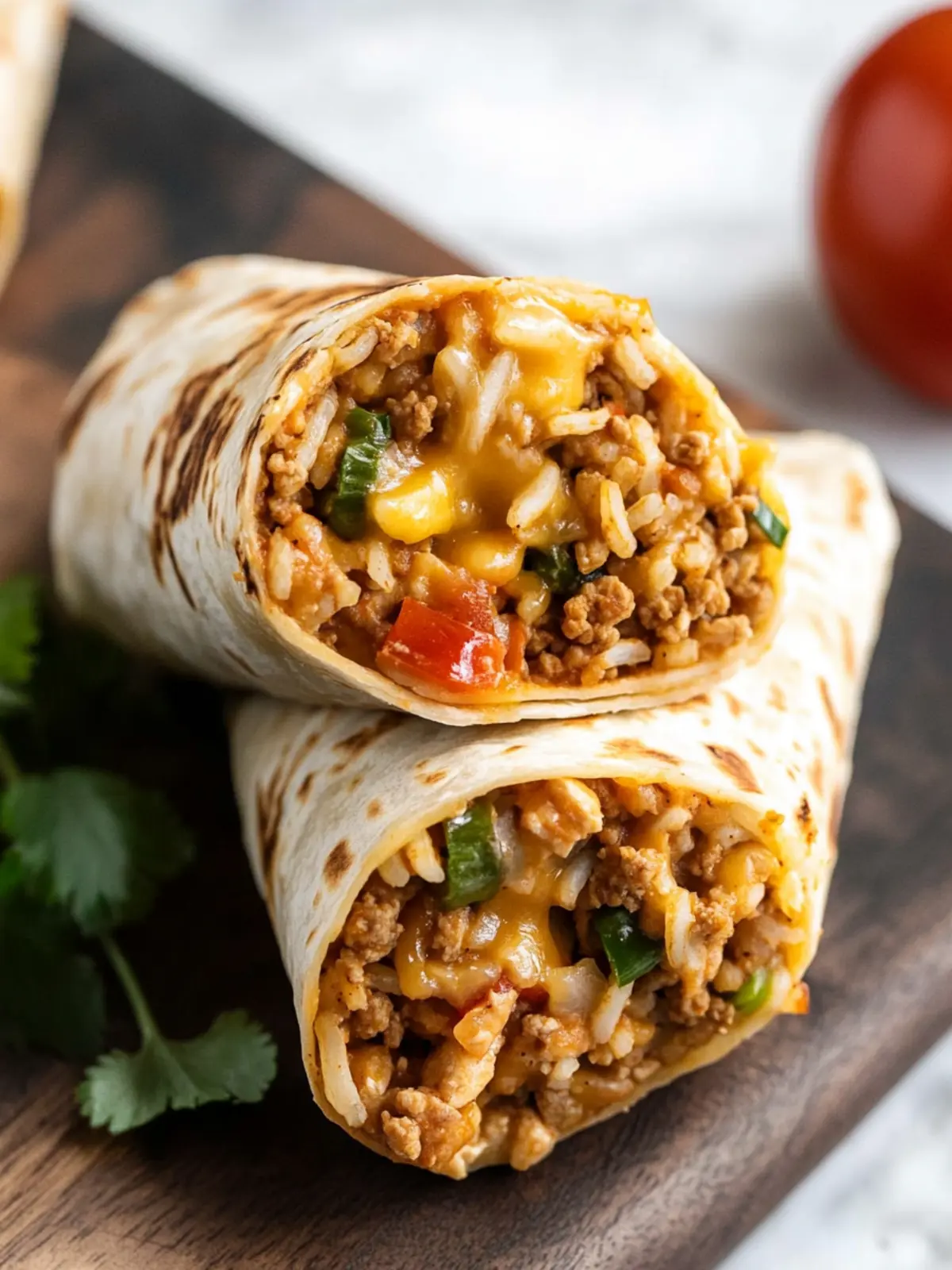 Cheesy Ground Chicken and Rice Burritos for a Quick Dinner Delight 2 Cheesy Ground Chicken and Rice Burritos