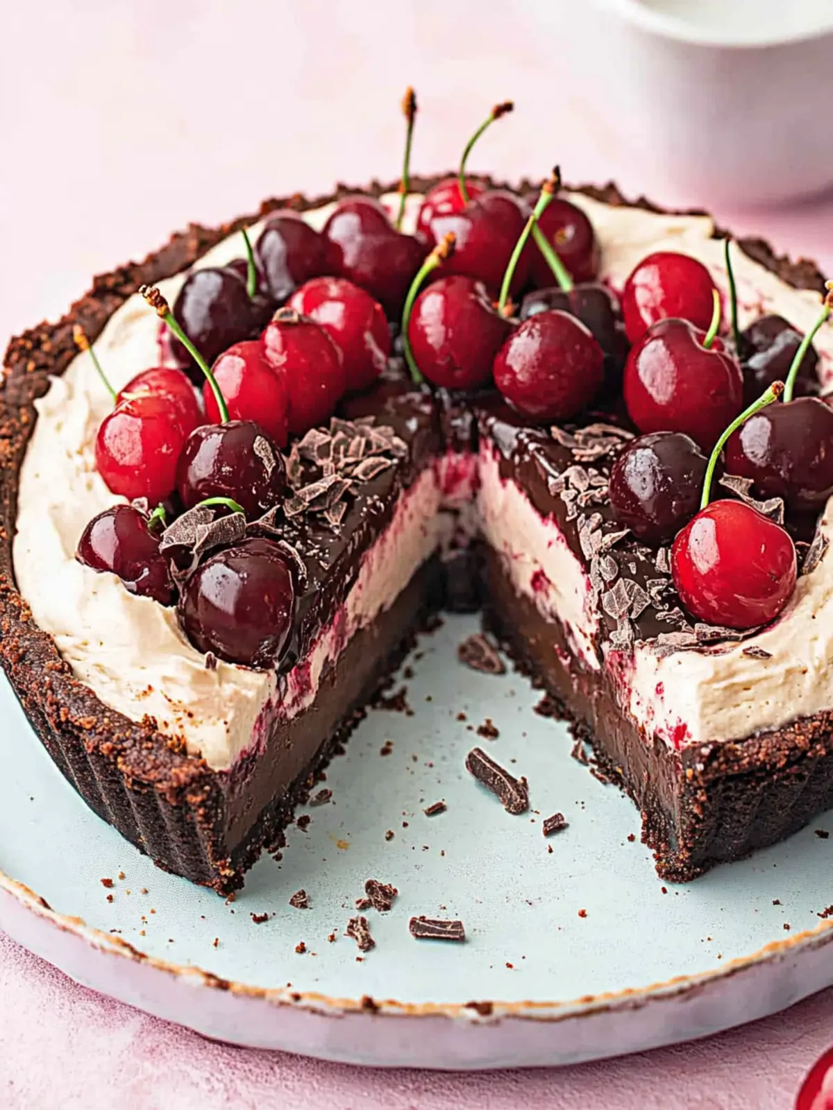 Indulge in Black Forest Chocolate Tart with Fresh Cherries 4 Black Forest Chocolate Tart with Fresh Cherries
