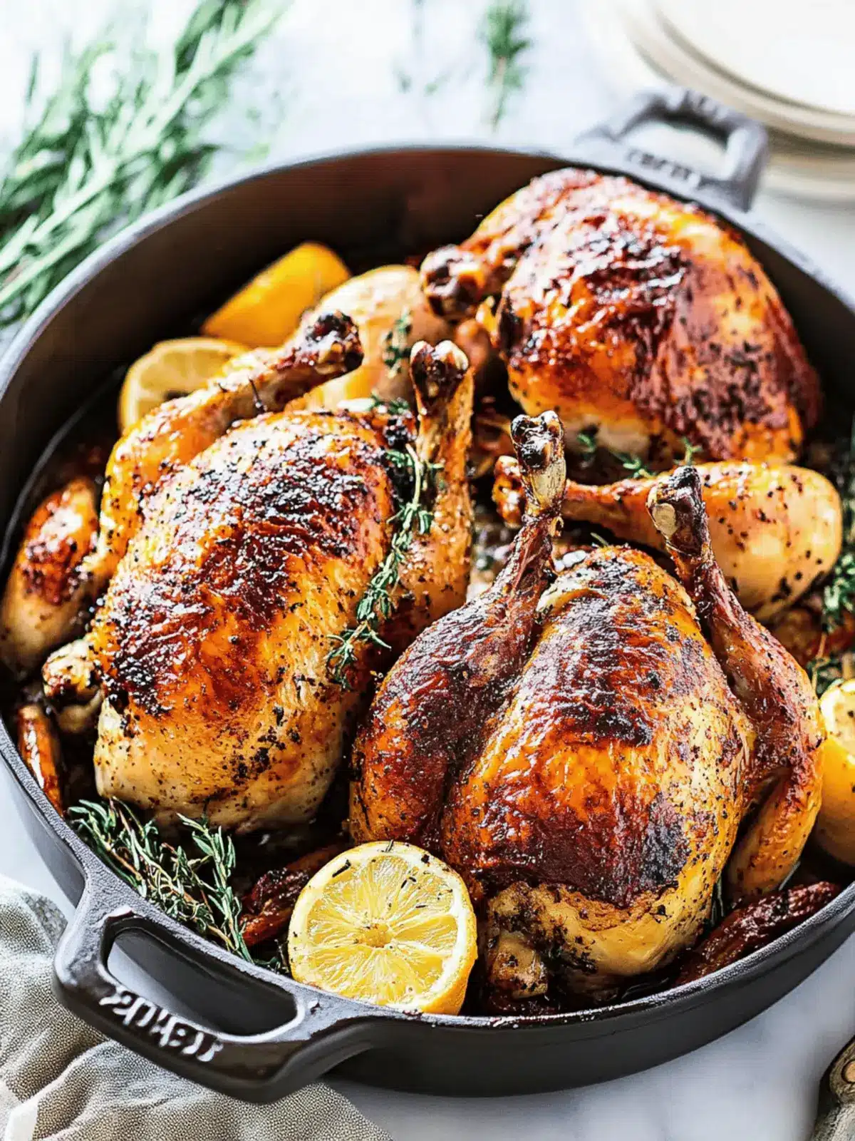 Savory Roasted Cornish Hens with Fresh Herbs and Lemon Magic 2 Roasted Cornish Hens