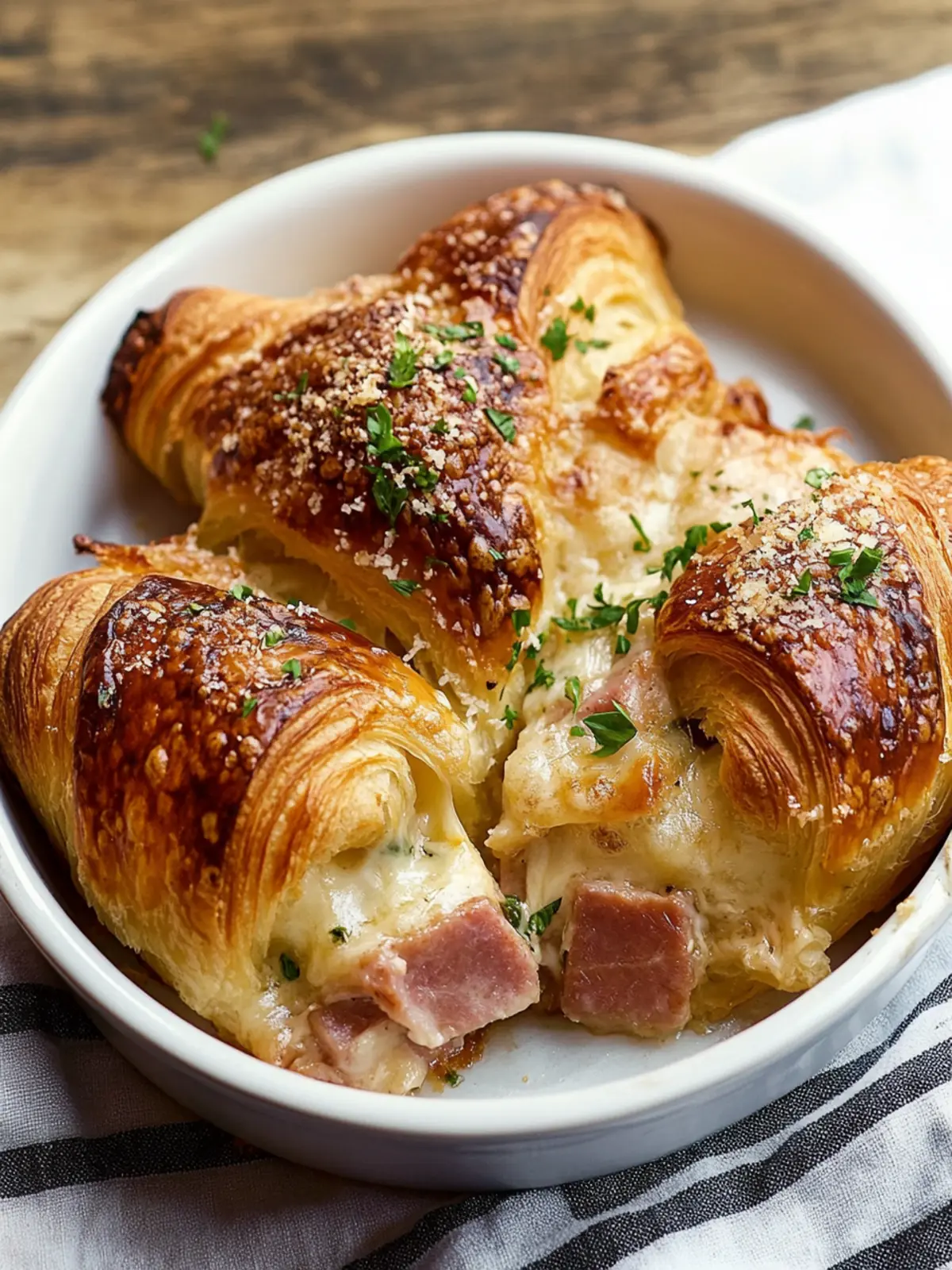 Savory Ham and Cheese Croissant Bake for Cozy Nights 3 Ham and Cheese Croissant Bake