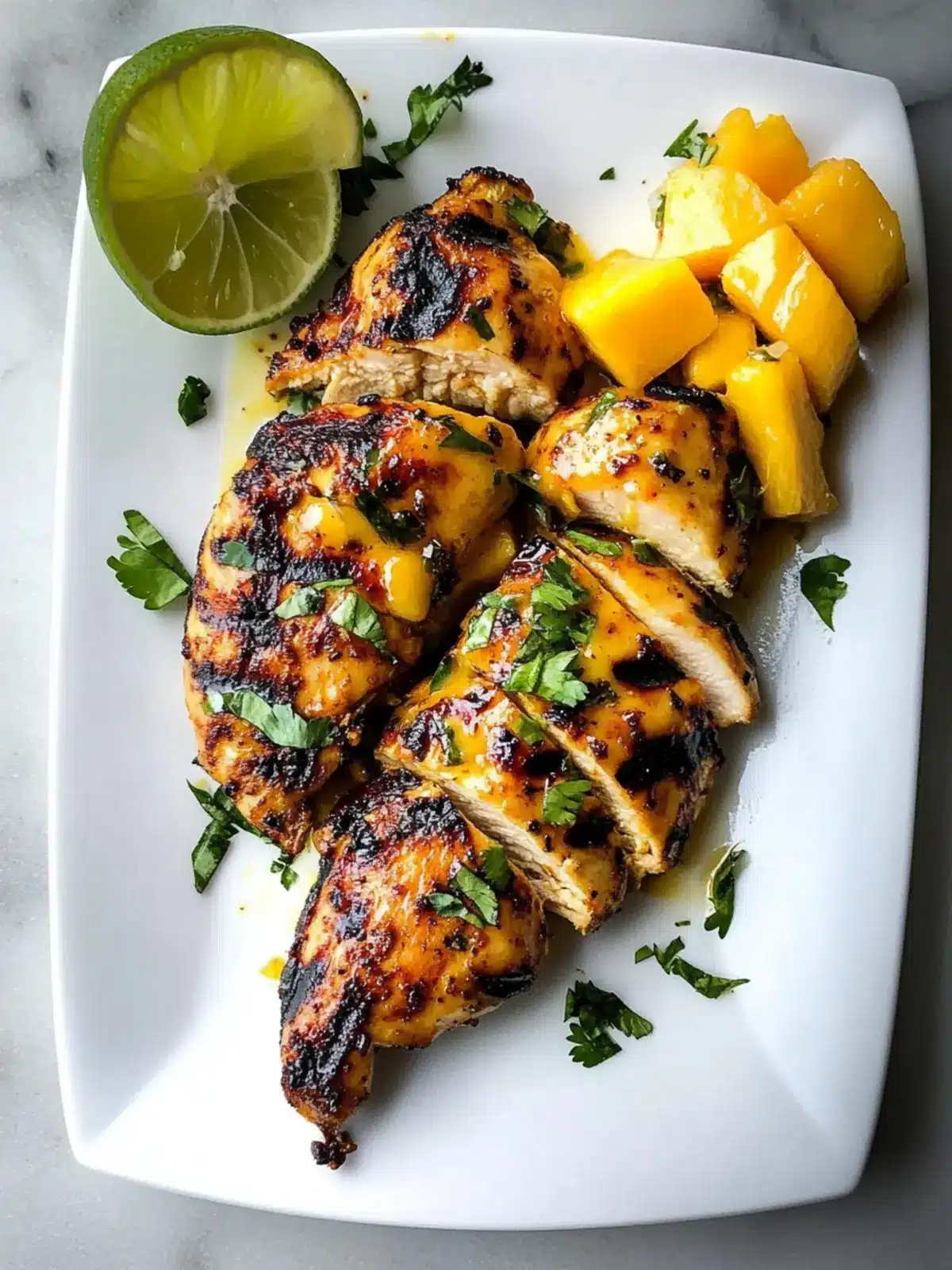 Delicious Grilled Mango Lime Chicken in 30 Minutes! 2 Grilled Mango Lime Chicken (30 minute meal)