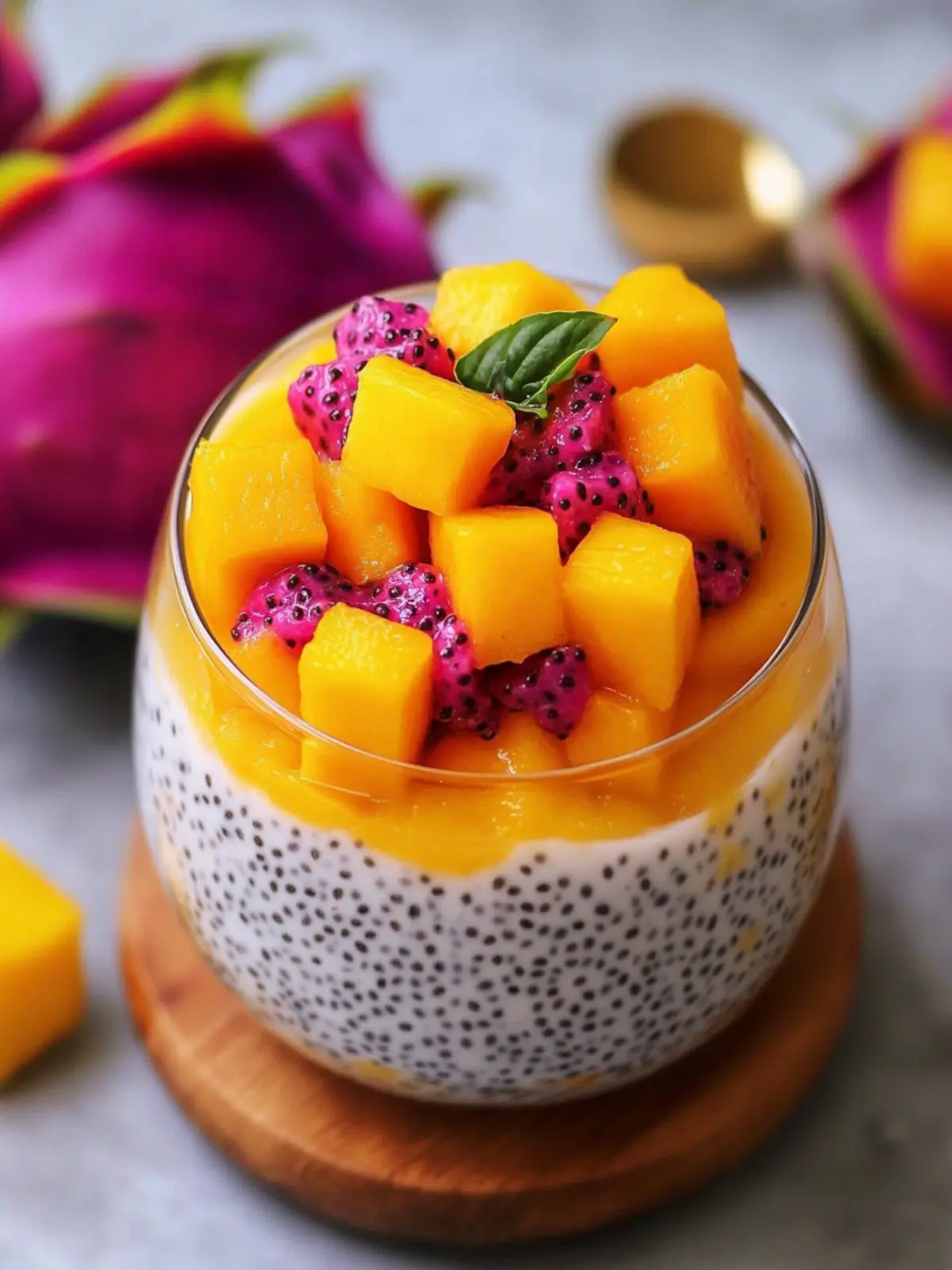 Mango and Dragon Fruit Chia Pudding: A Tropical Delight 4 Mango and Dragon Fruit Chia Pudding