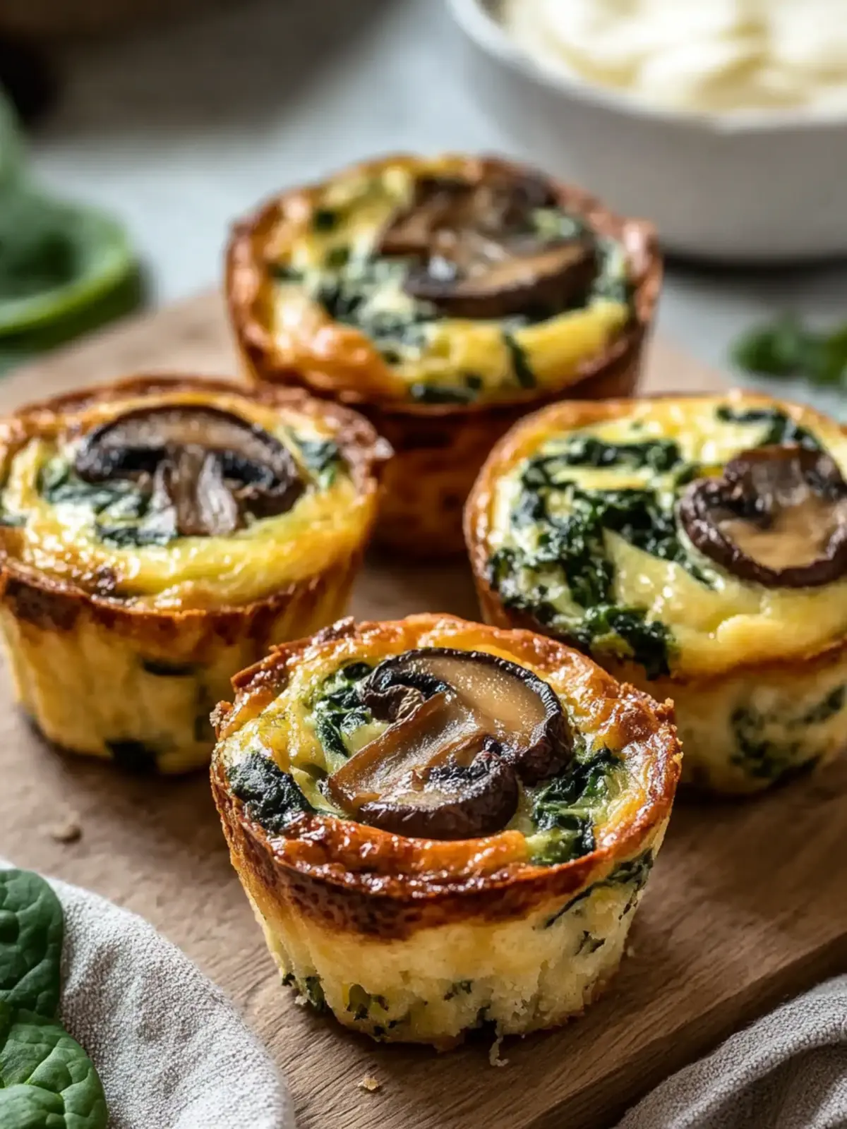 Mouthwatering Spinach and Mushroom Quiche Muffins for Busy Mornings 4 Mouthwatering Spinach and Mushroom Quiche Muffins