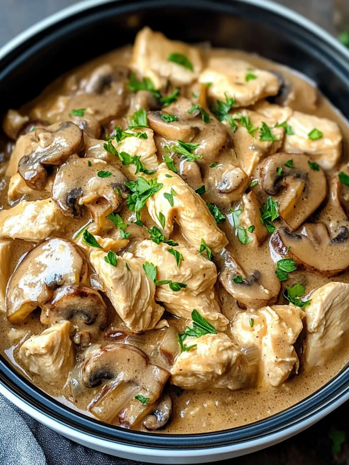 Slow Cooker Chicken and Mushroom Stroganoff: Cozy Comfort Food 3 Slow Cooker Chicken and Mushroom Stroganoff
