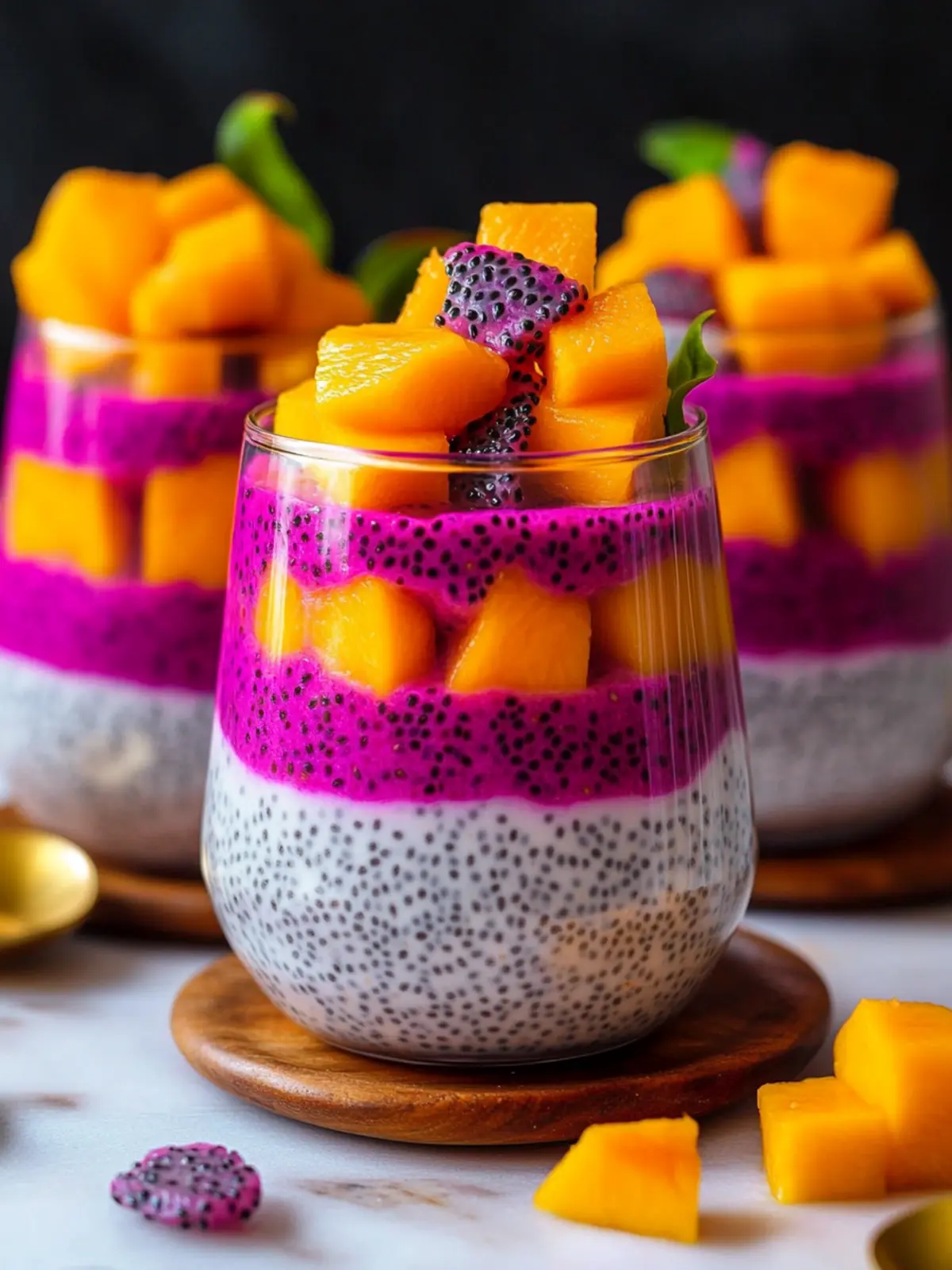 Mango and Dragon Fruit Chia Pudding: A Tropical Delight 3 Mango and Dragon Fruit Chia Pudding