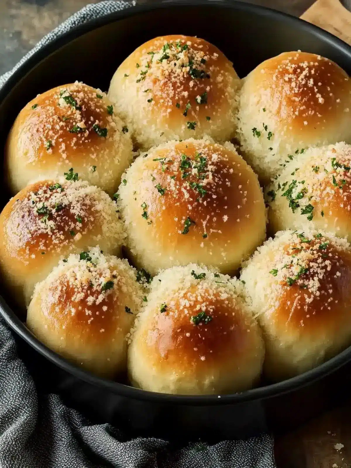 Melt-in-Your-Mouth Warm Garlic Butter Parmesan Dinner Rolls 3 Warm Garlic Butter Parmesan Dinner Rolls