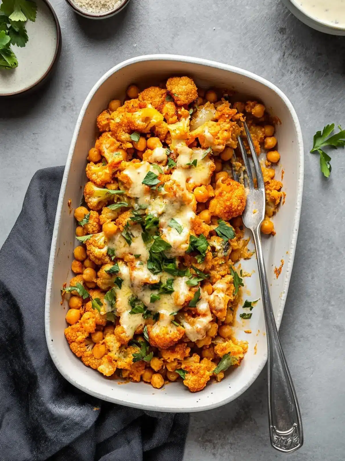 Delicious Buffalo Cauliflower & Chickpea Casserole Bake 2 Buffalo Cauliflower & Chickpea Casserole