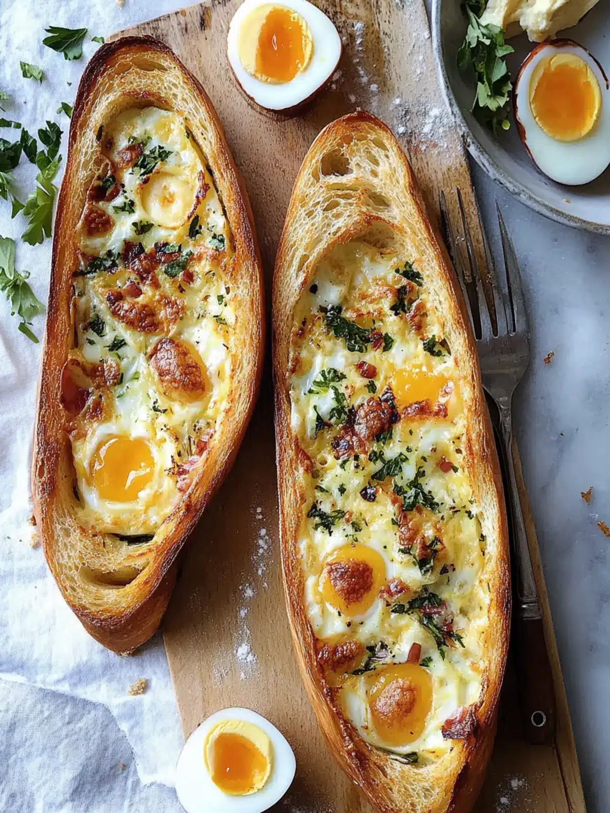 Savory Baked Egg Boats for a Cozy Homemade Breakfast 2 Baked Egg Boats