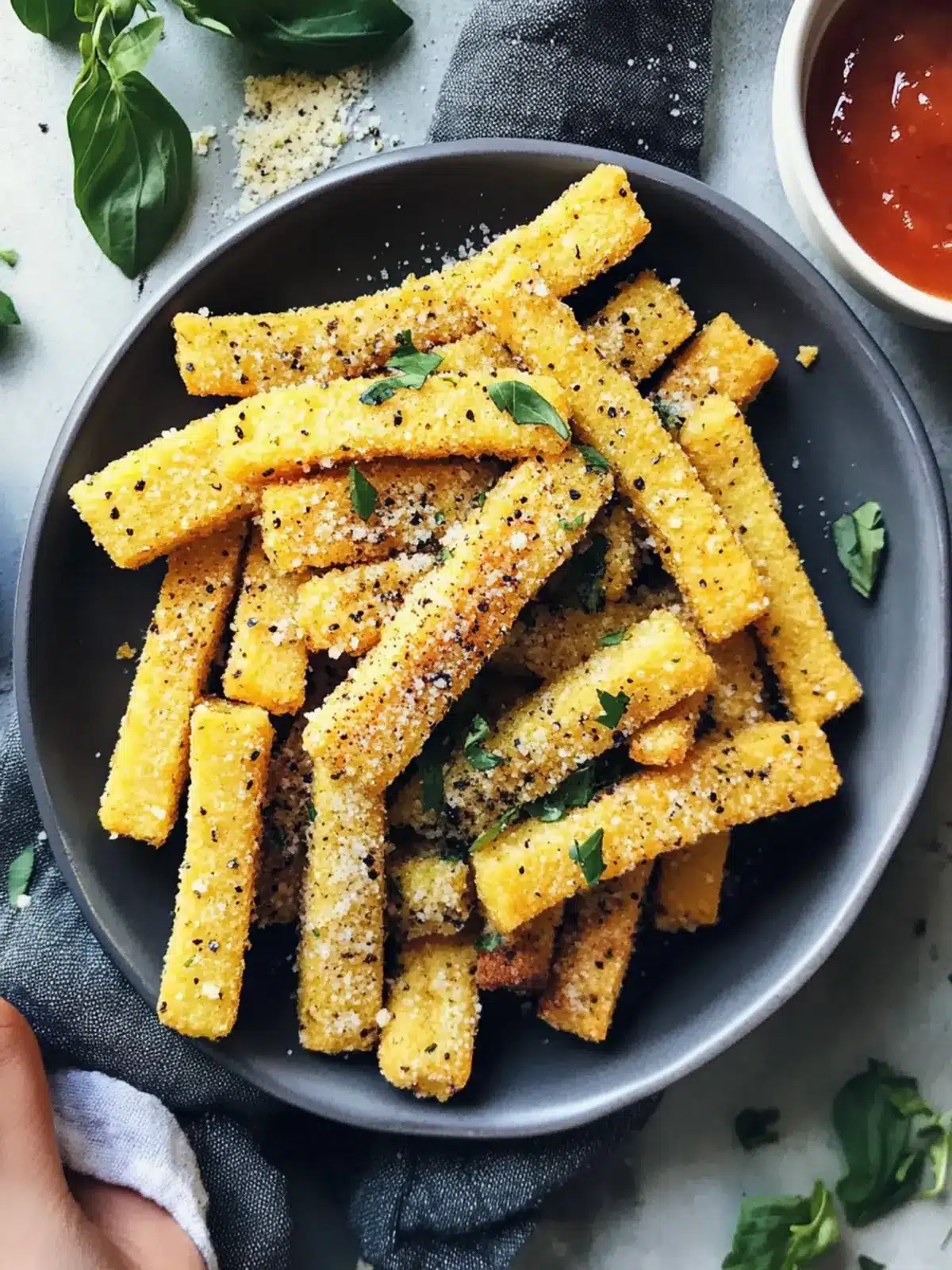 Vegan Parmesan and Herb Polenta Fries: Crispy Home Cooking Bliss 2 Vegan Parmesan and Herb Polenta Fries