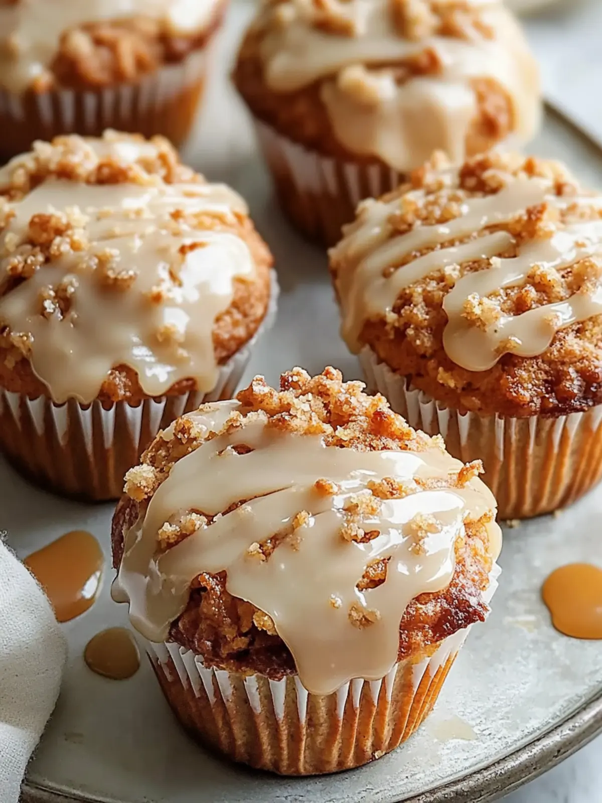 Chai-Spiced Carrot Muffins with Streusel and Caramel Glaze Delight 2 Chai-Spiced Carrot Muffins with Streusel and Caramel Glaze
