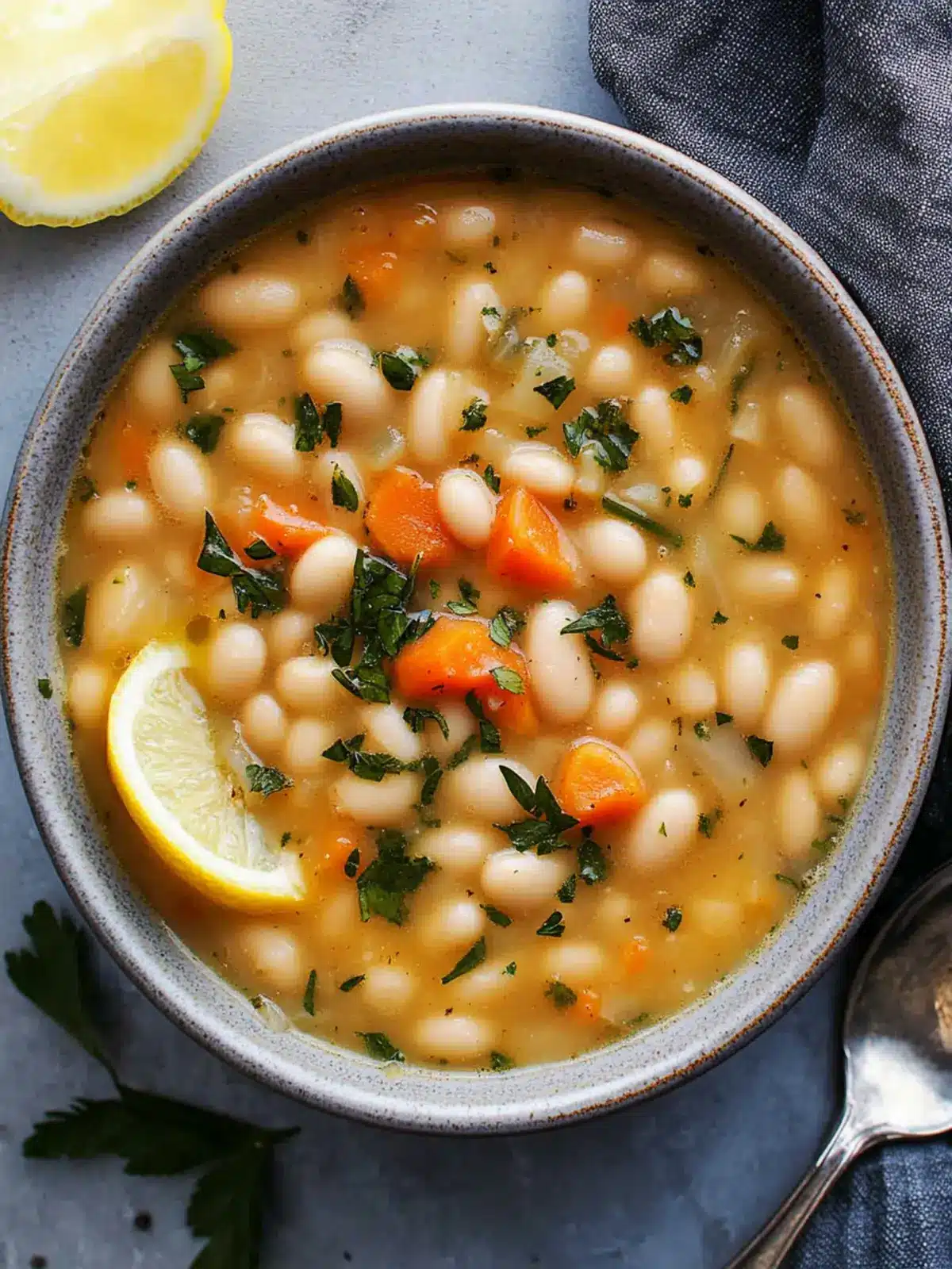 Creamy Greek White Bean Soup With Garlic & Lemon Delight 4 Greek White Bean Soup With Garlic & Lemon