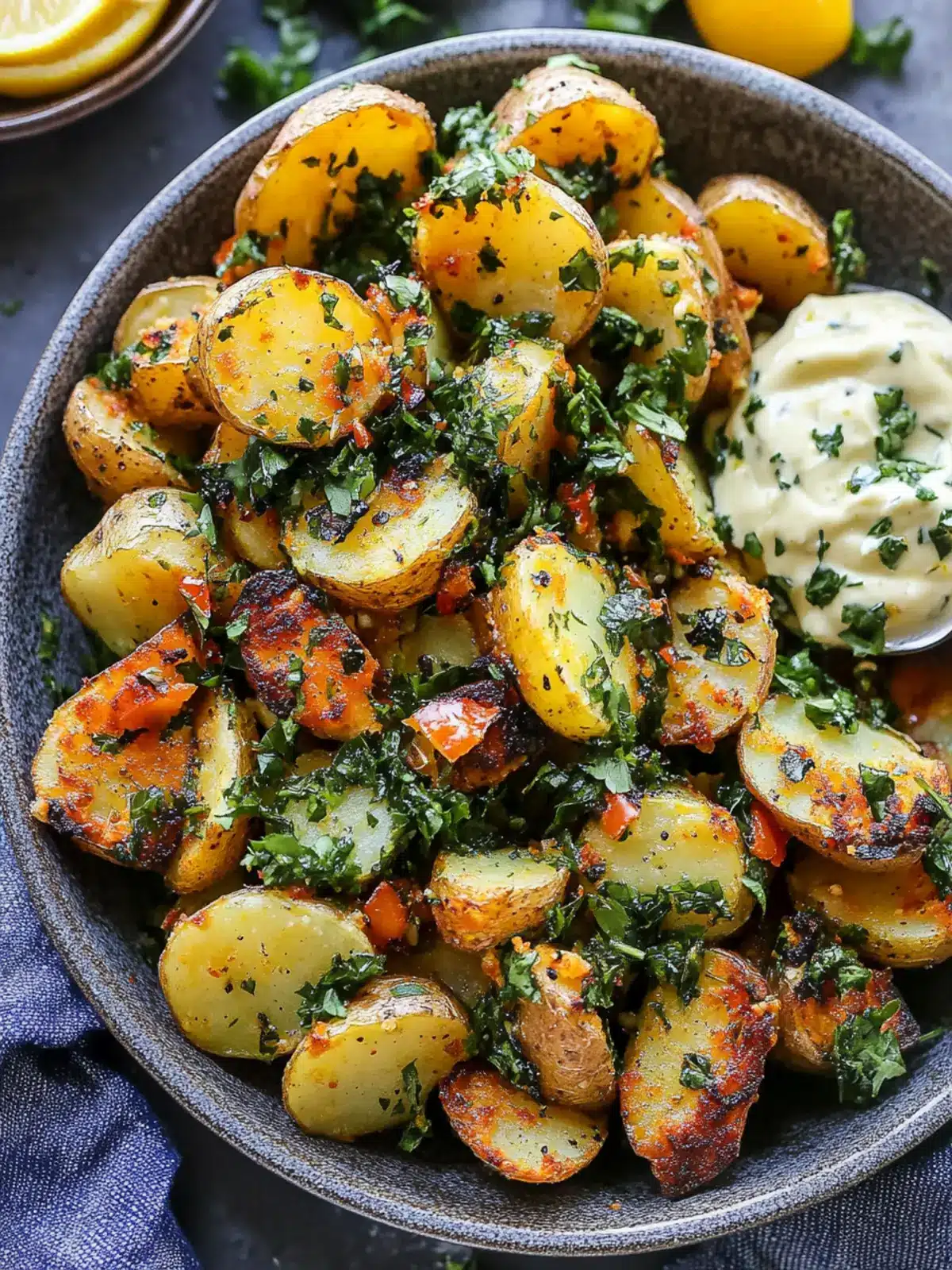 Crispy Cajun Smashed Potatoes with Zesty Lemon Garlic Aioli 3 Crispy Cajun Smashed Potatoes with Lemon Garlic Aioli