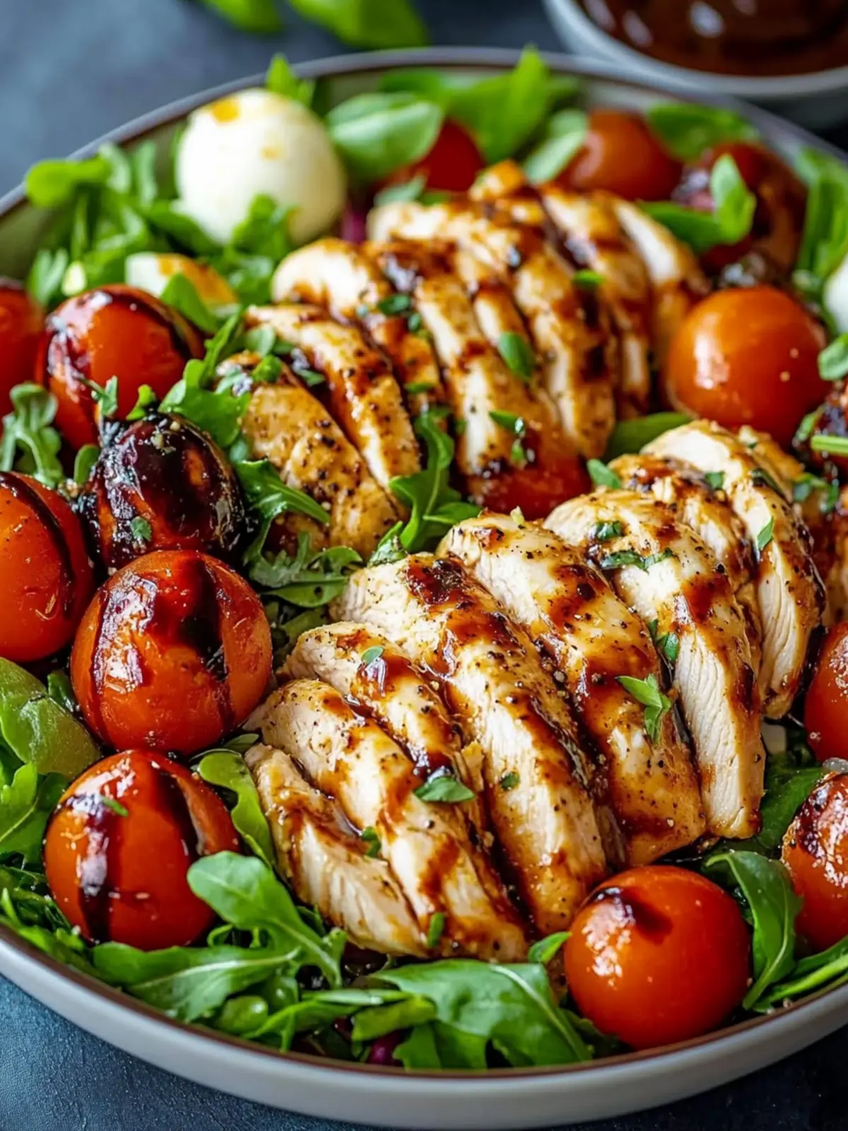 Baked Marinated Chicken Salad with Mozzarella Bliss 3 Baked Marinated Chicken Salad with Mozzarella and Balsamic Vinaigrette