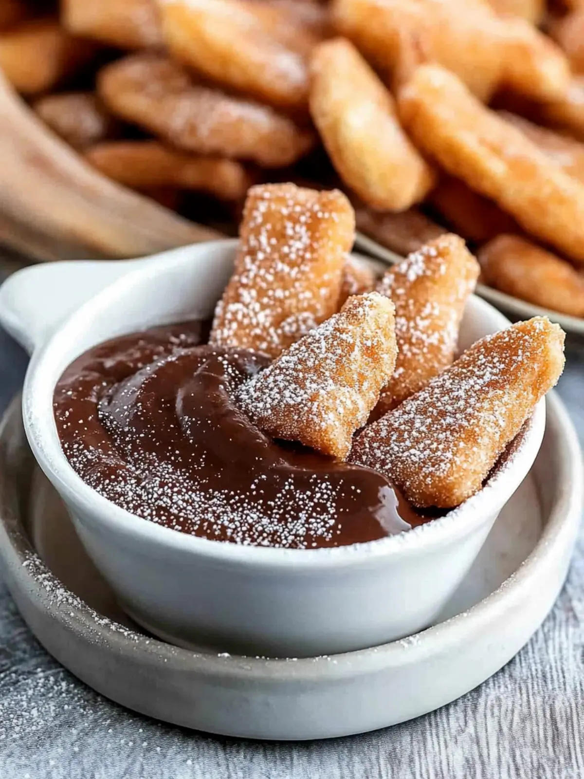 Baked Churro Chips with Chocolate Ganache Dip Bliss 2 Baked Churro Chips with Chocolate Ganache Dip