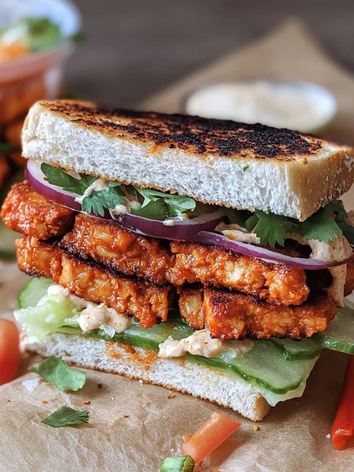 Irresistible Spicy Buffalo Tempeh Sandwich for a Flavor Boost 3 Spicy Buffalo Tempeh Sandwich