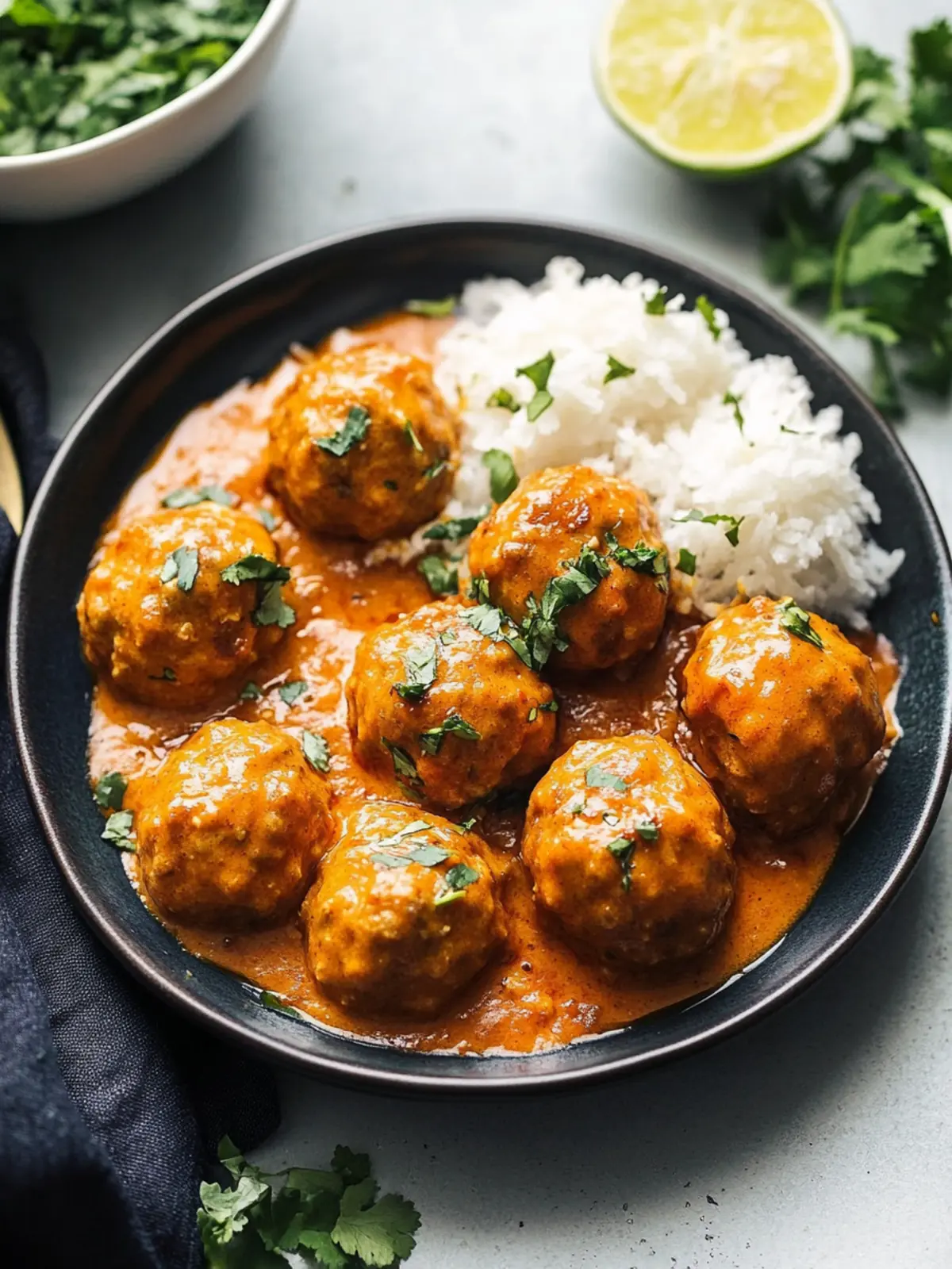 Savory Butter Chicken Meatballs in Creamy Tomato Gravy Bliss 2 Butter Chicken Meatballs