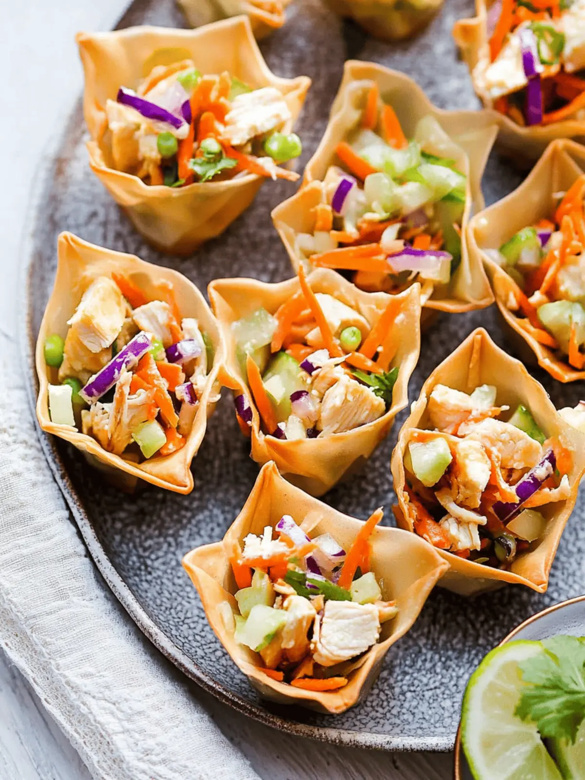 Delicious Asian Chicken Salad Wonton Cups for Easy Entertaining 3 Asian Chicken Salad Wonton Cups