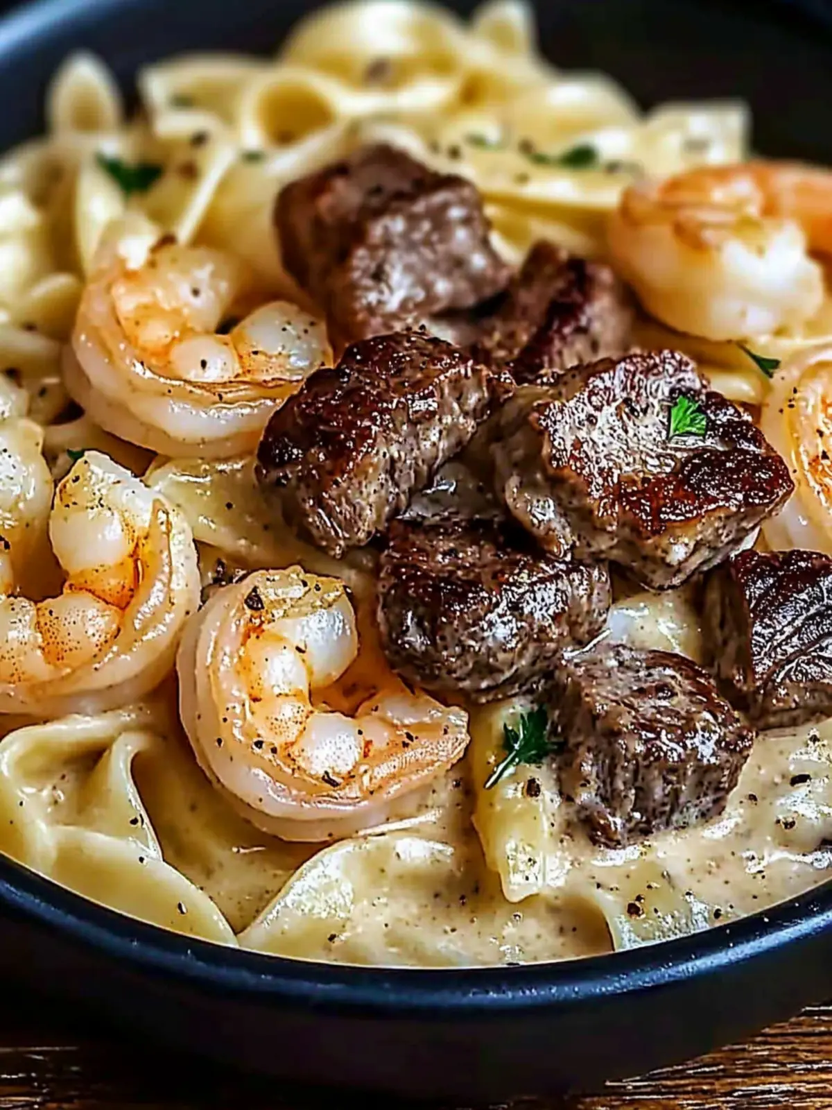 Cajun Shrimp and Steak Alfredo Pasta for Ultimate Comfort Food 2 Cajun Shrimp and Steak Alfredo Pasta