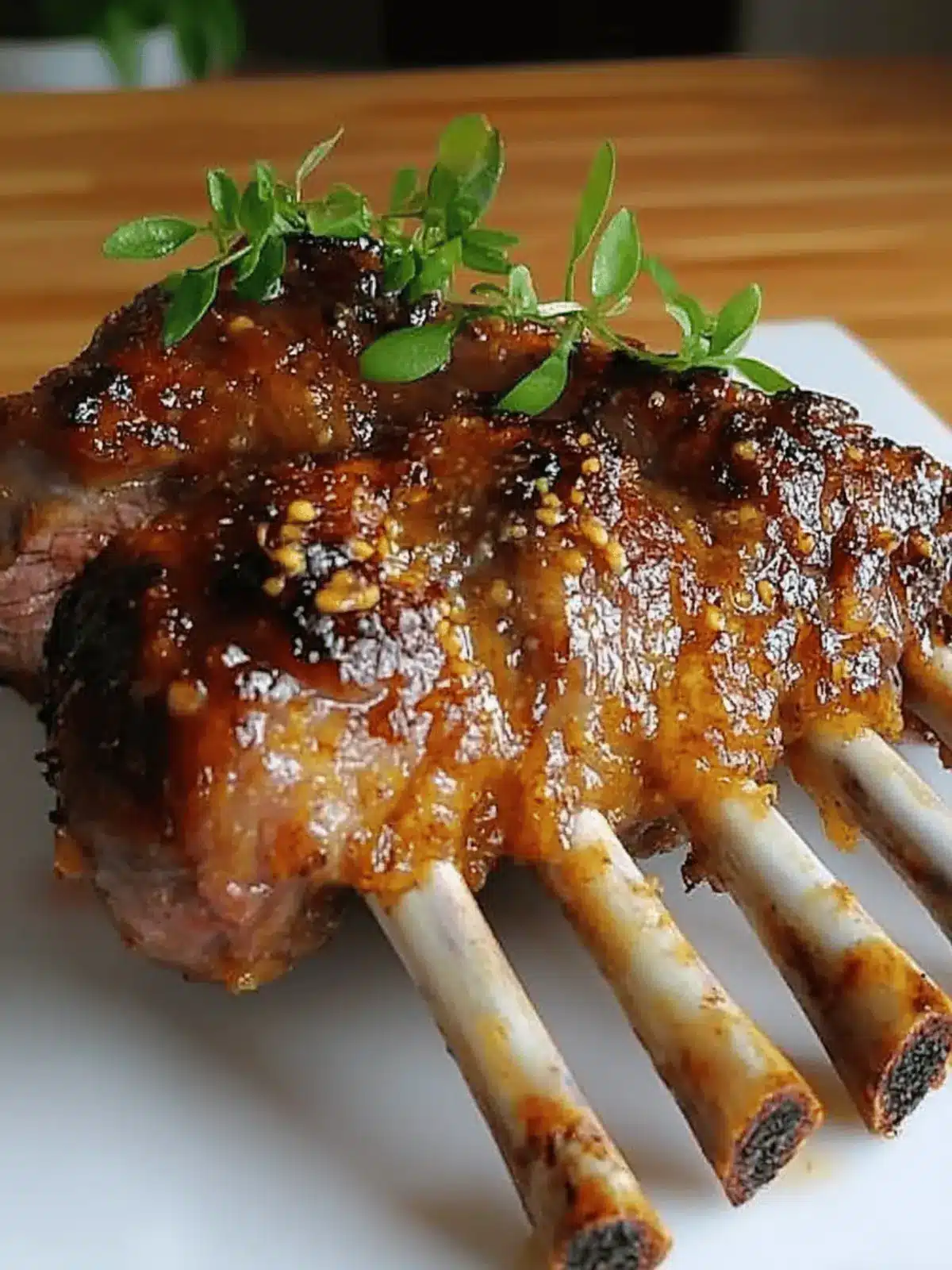 Delicious Apricot & Mustard Glazed Rack of Lamb Recipe 2 Apricot & Mustard Glazed Rack of Lamb
