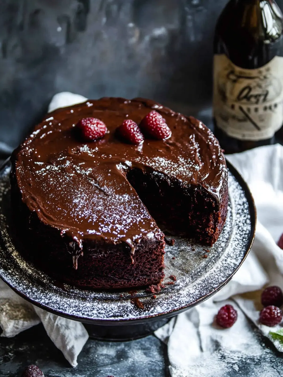Decadent Dark Chocolate Whiskey Cake with Silky Ganache 2 Dark Chocolate Whiskey Cake with Whiskey Ganache