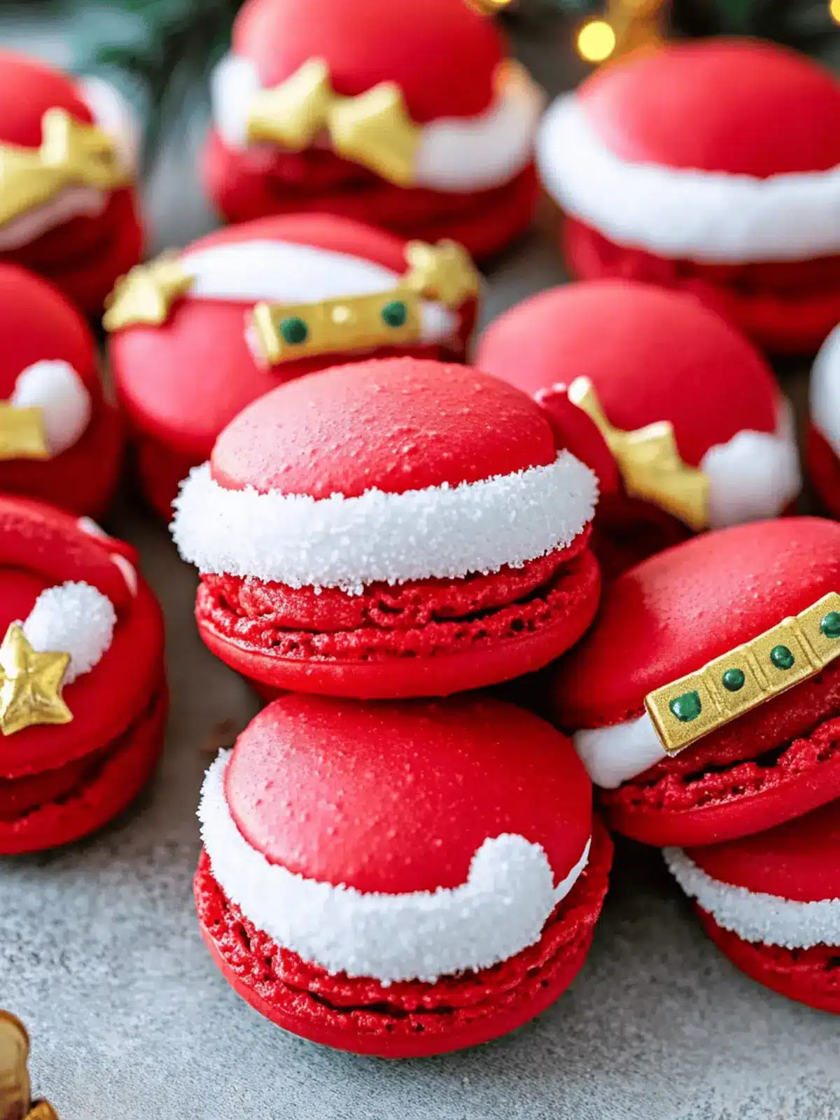 Delightful Santa Claus Macarons with Holiday Sugar Cookie Cream 4 Santa Claus Macarons