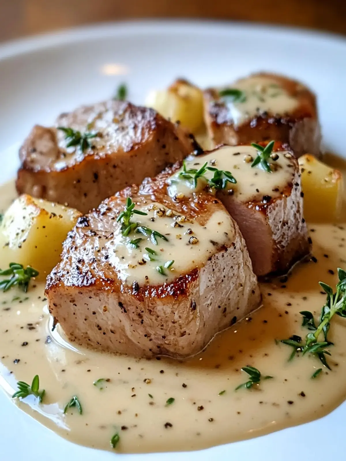 Gourmet Pork Tenderloin w/ Dijon Mustard Cream Sauce in 30 Min 3 Pork Tenderloin w/ Dijon Mustard Cream Sauce