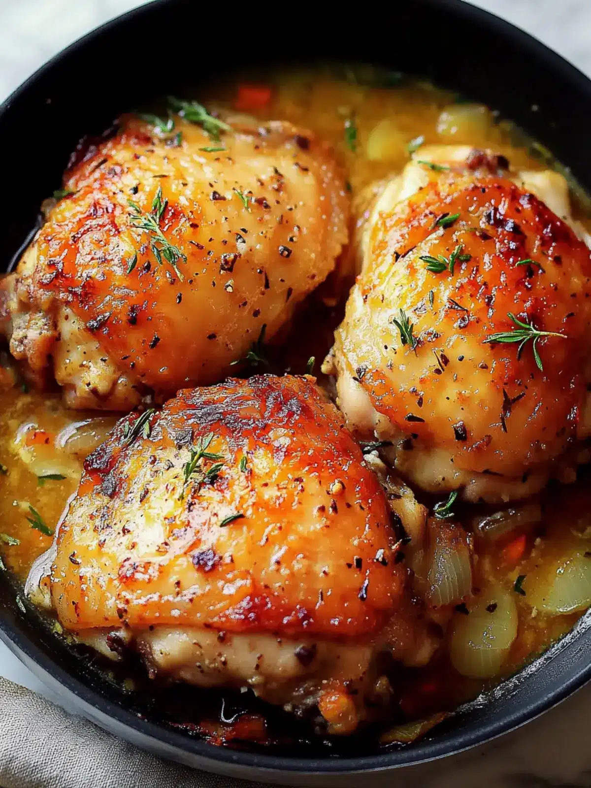 Baked Chicken Thighs with Wine Pan Sauce for Cozy Nights 2 Baked Chicken Thighs with Wine Pan Sauce