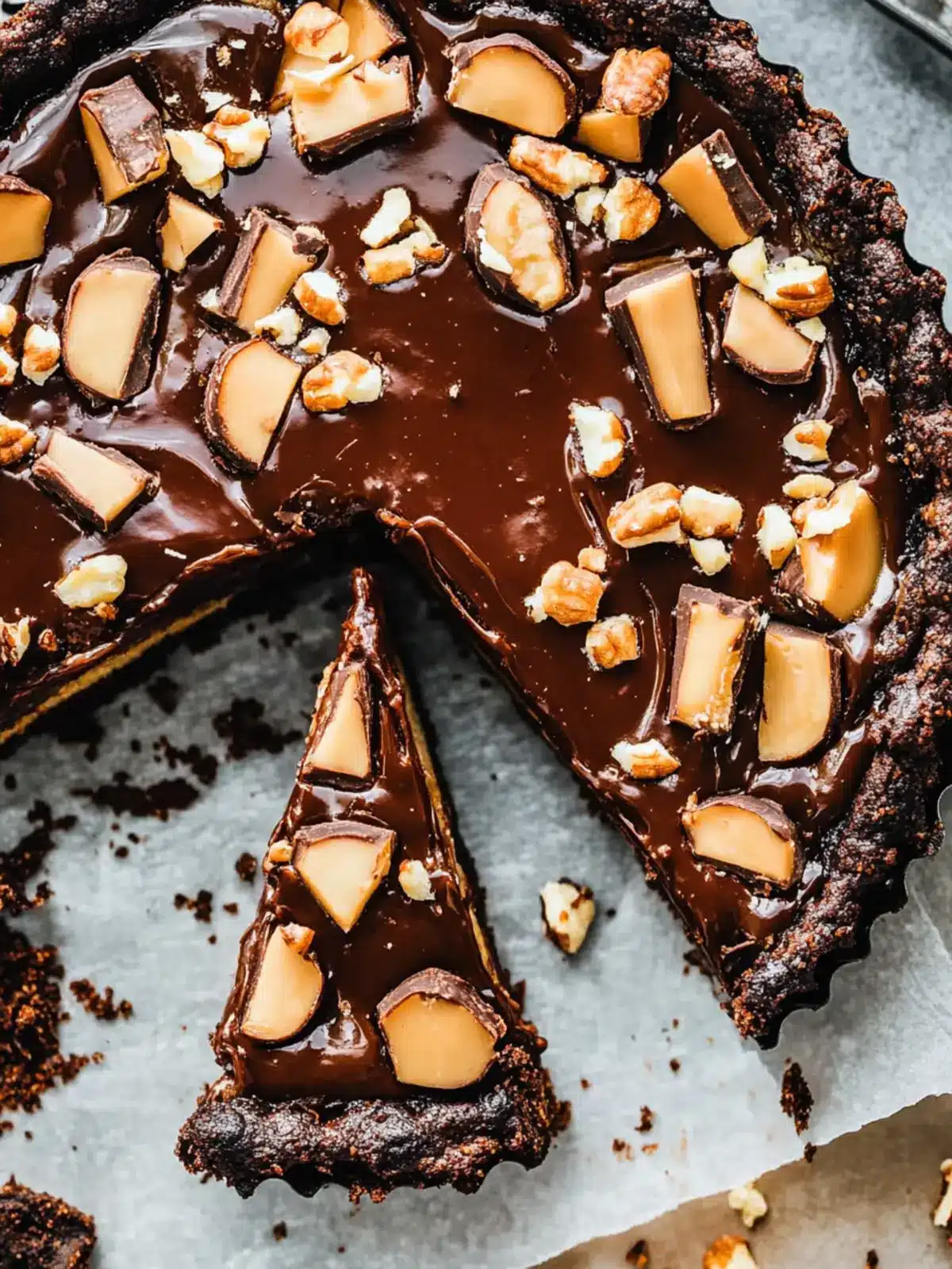 Indulge in Snickers Tart Vegan and Gluten-free Delight 4 Snickers Tart (Vegan and Gluten-free)