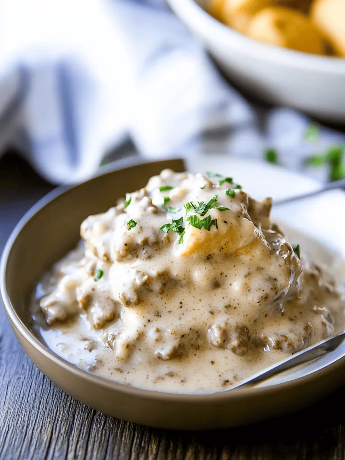 Savor the Love: Creamy Sausage Gravy Over Biscuits 3 Sausage Gravy