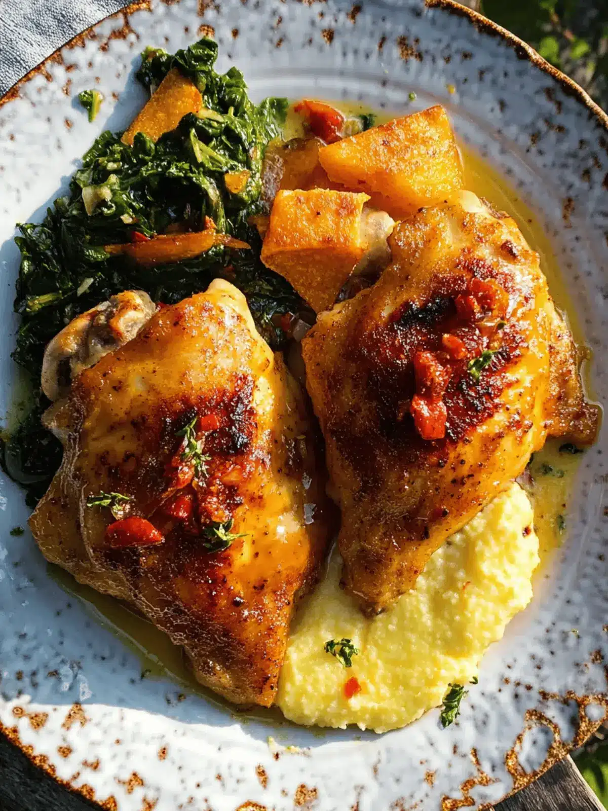 Spicy Maple Glazed Chicken with Cheddar Polenta Bliss 3 Spicy Maple Glazed Chicken with Cheddar Polenta